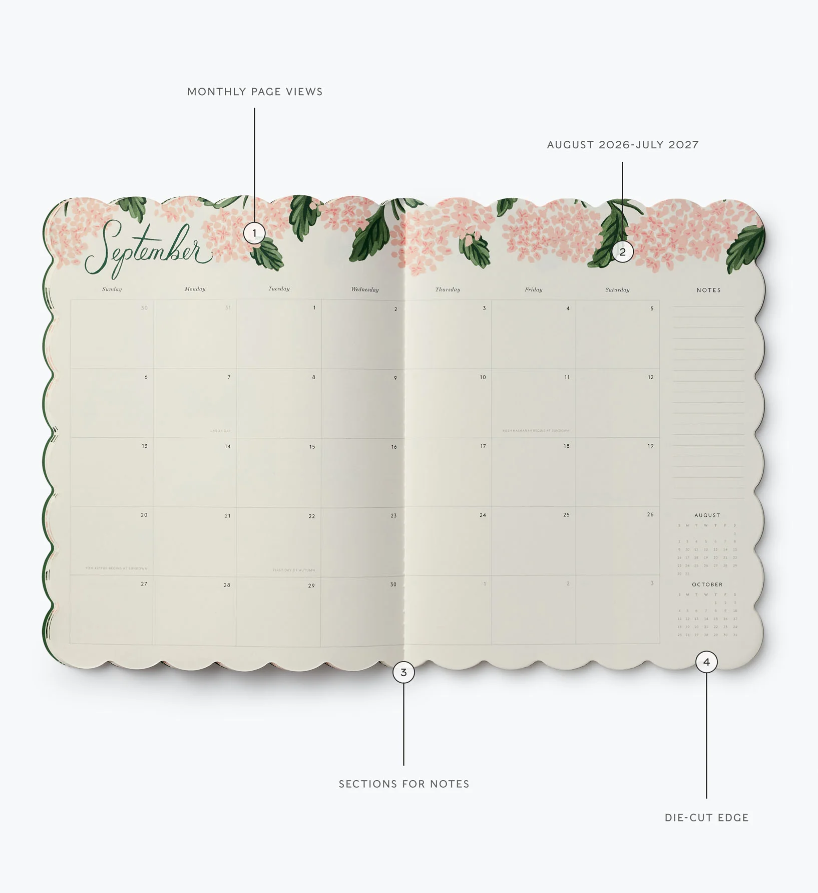 2026-2027 12-Month Academic Appointment Notebook - Pink Hydrangea - Image 5