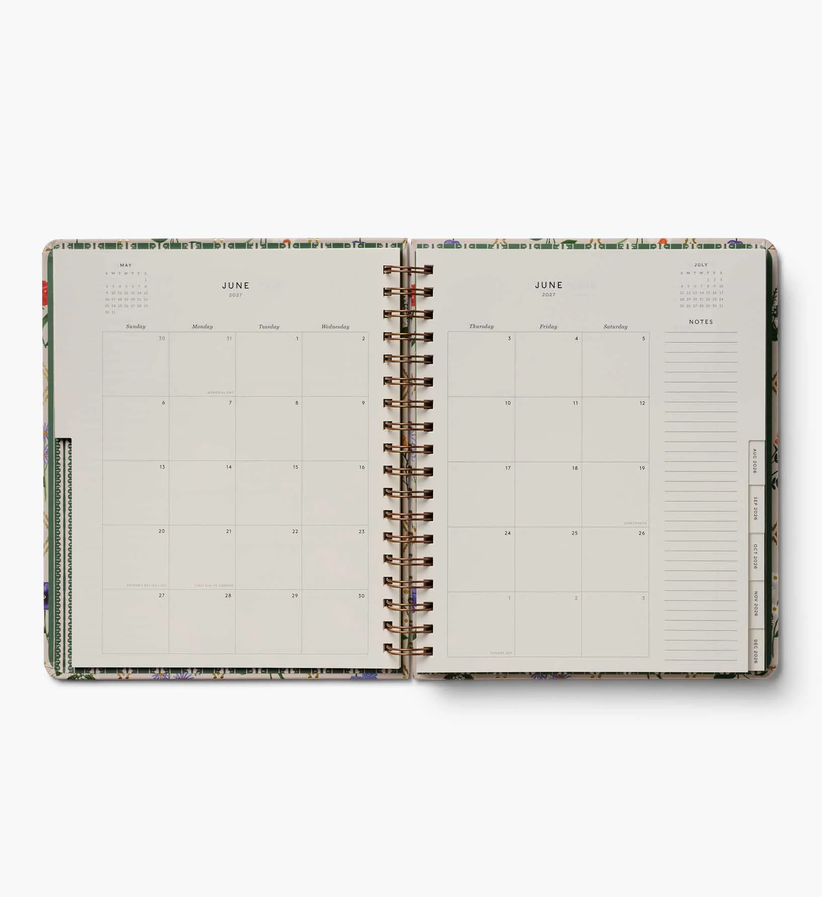 2026-2027 17-Month Academic Hardcover Spiral Planner - Garden Study - Image 5