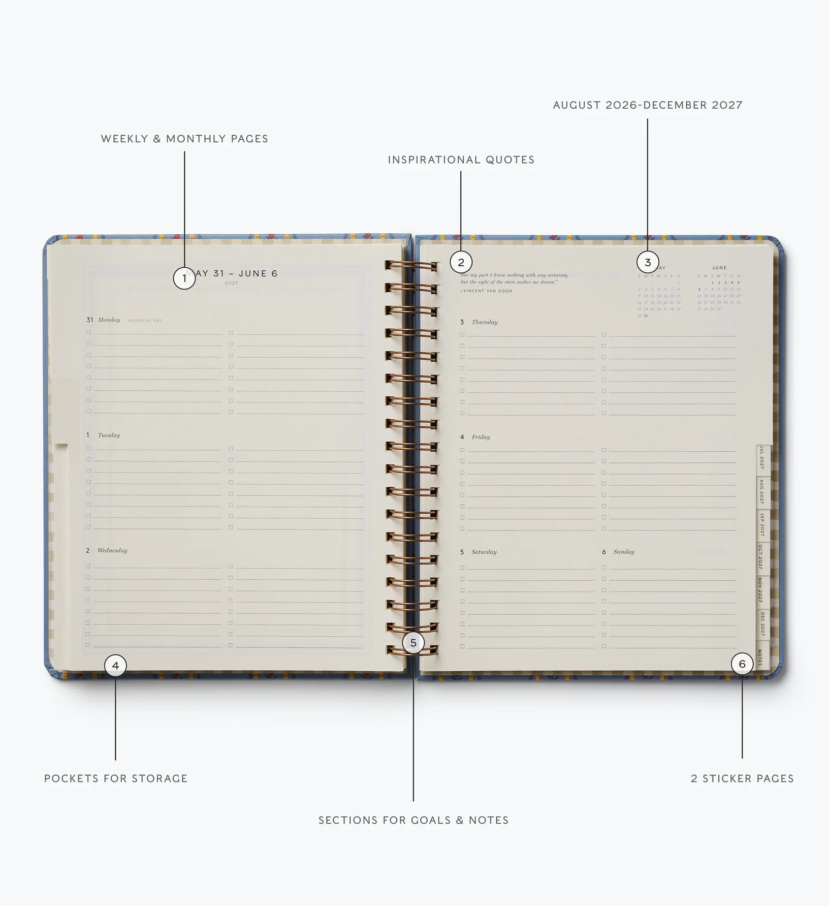 2026-2027 17-Month Academic Hardcover Spiral Planner - Schoolhouse - Image 4