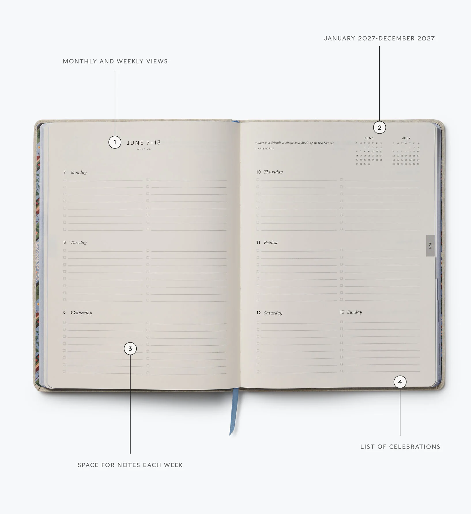 2027 12-Month Embroidered Bookbound Planner - Heritage Sampler - Image 3
