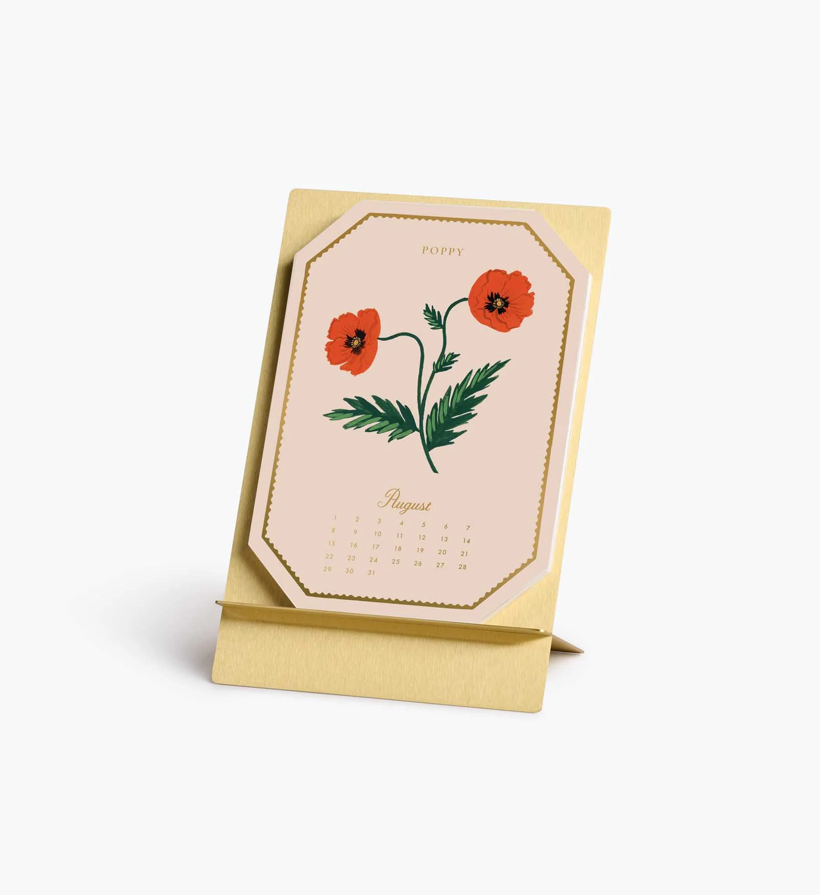 2027 Brass Easel Desk Calendar - Birth Month - Image 9