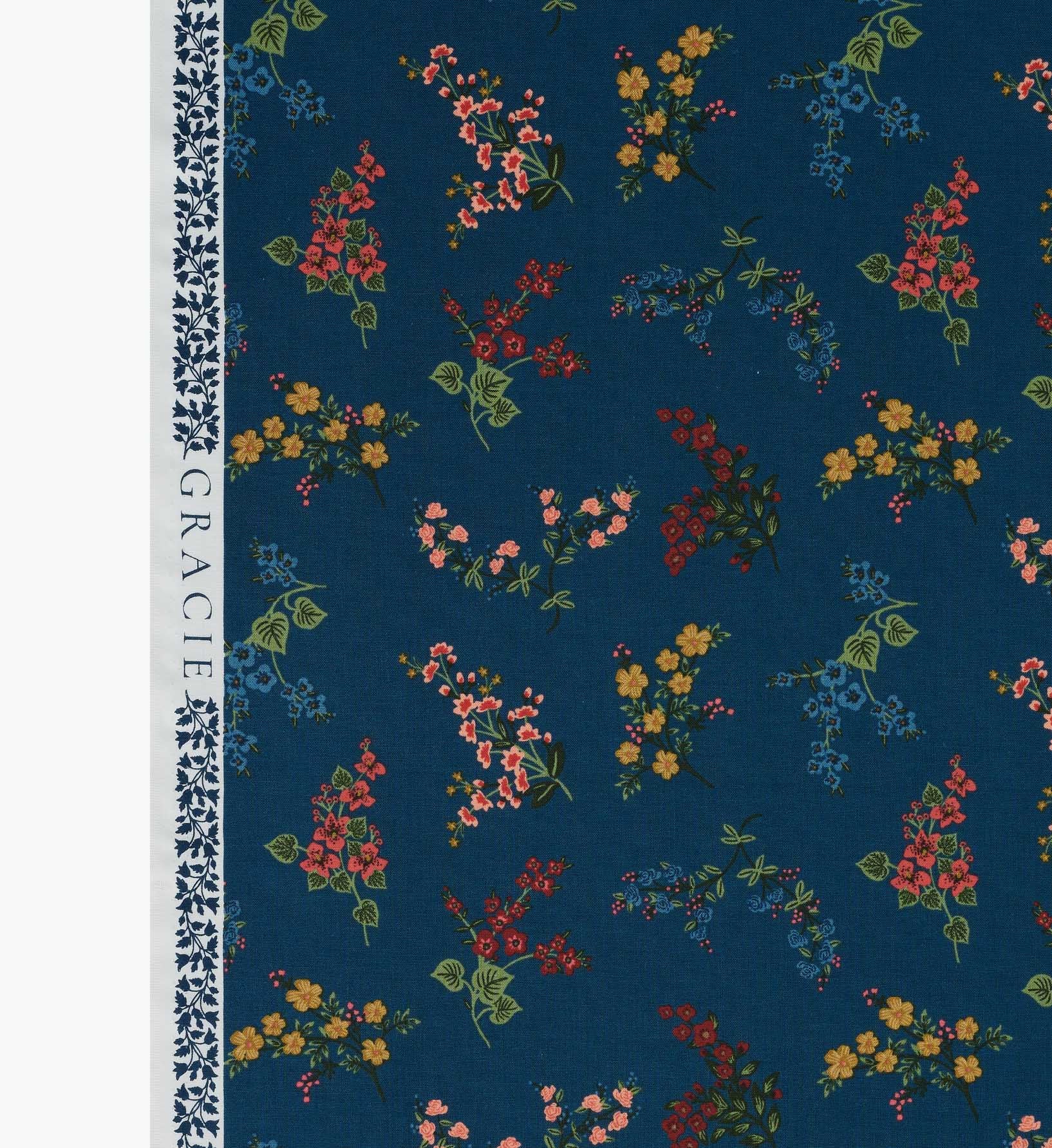 Amelia Cotton Fabric - Sapphire - Image 4