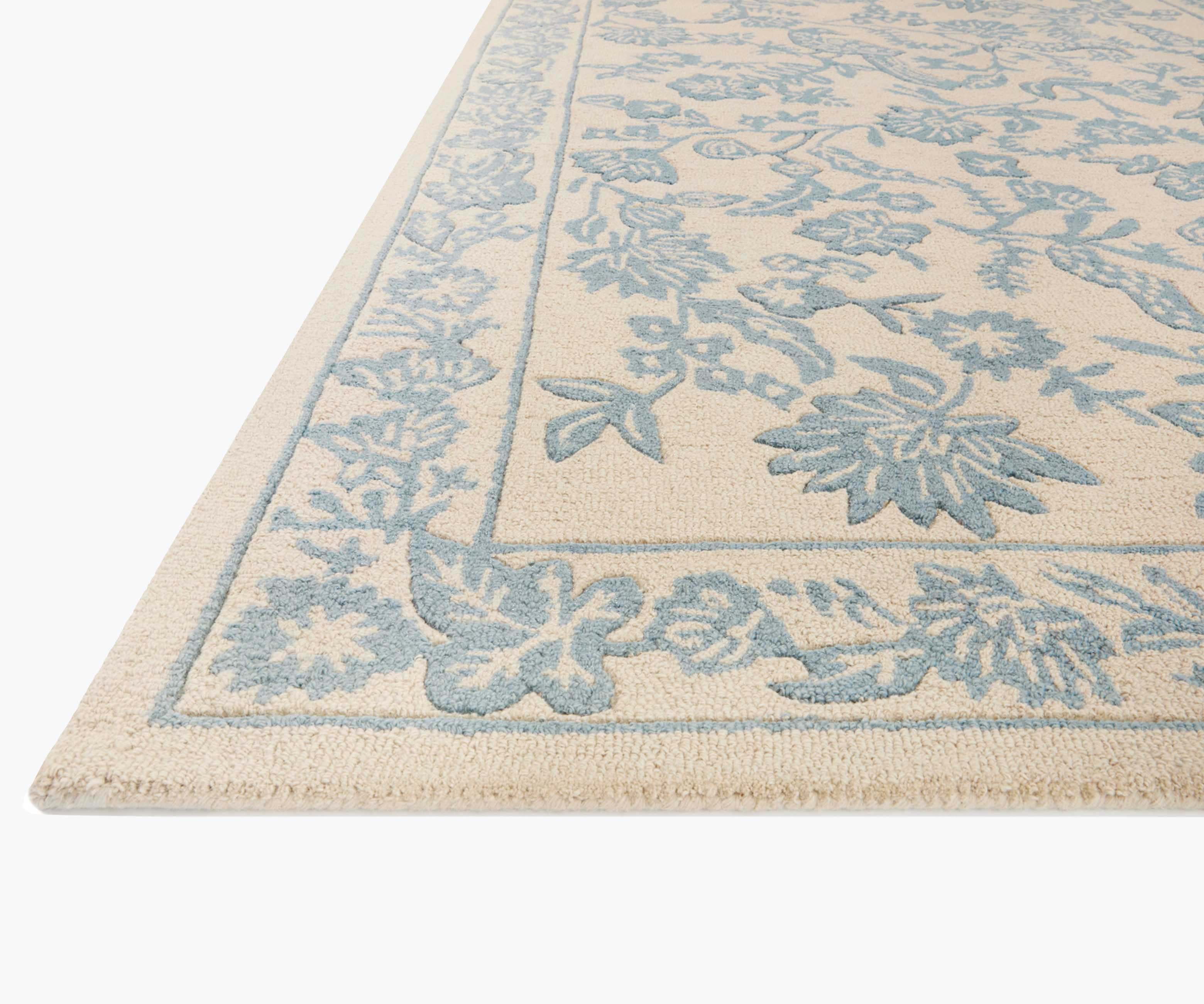 Arboretum Aviary Wool-Hooked Rug - Periwinkle - Image 3