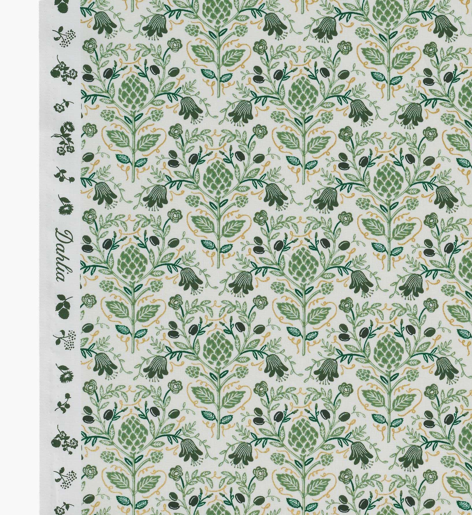 Artichoke Cotton Metallic Fabric - Cream - Image 3
