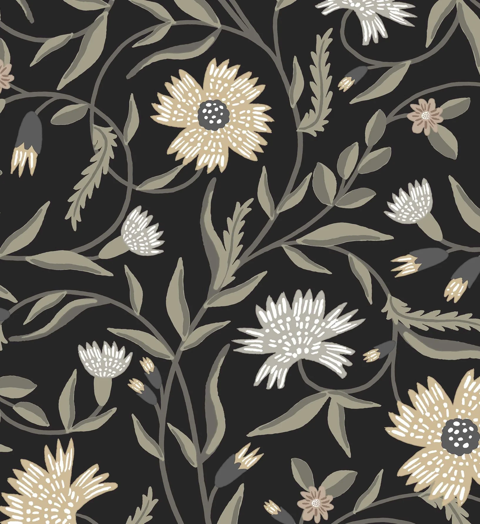 Aster Wallpaper - Black - Image 3