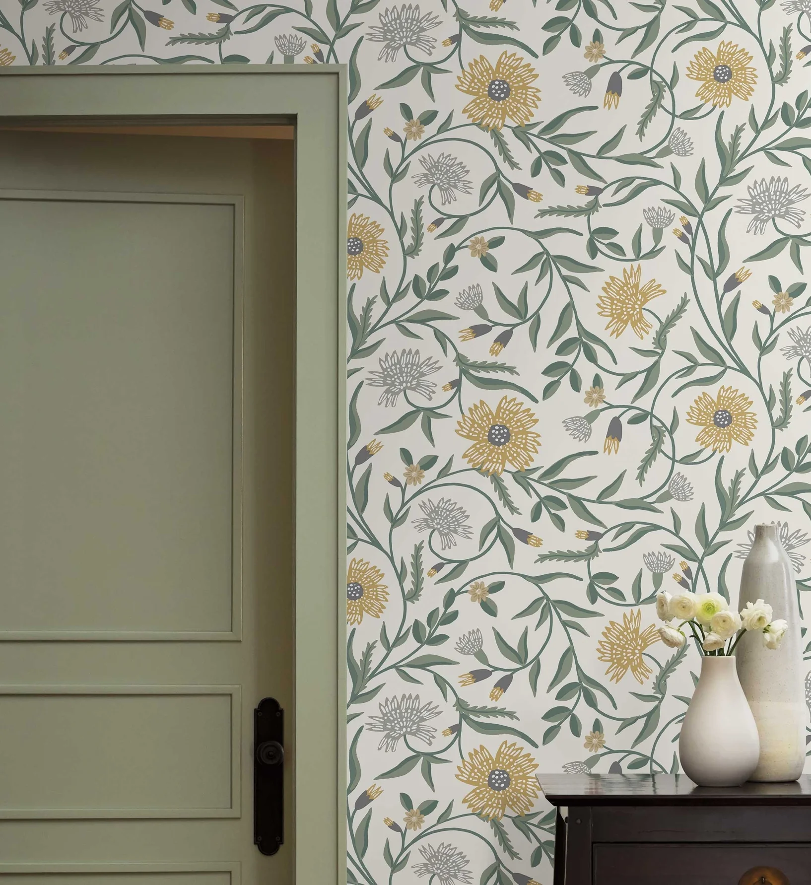 Aster Wallpaper - Linen & Gold - Image 2