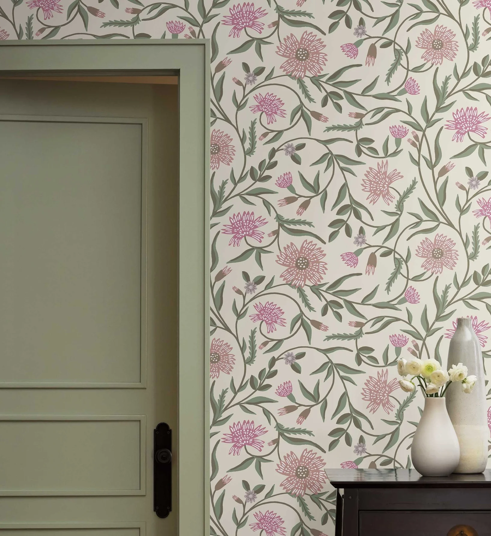 Aster Wallpaper - Linen & Rose - Image 2