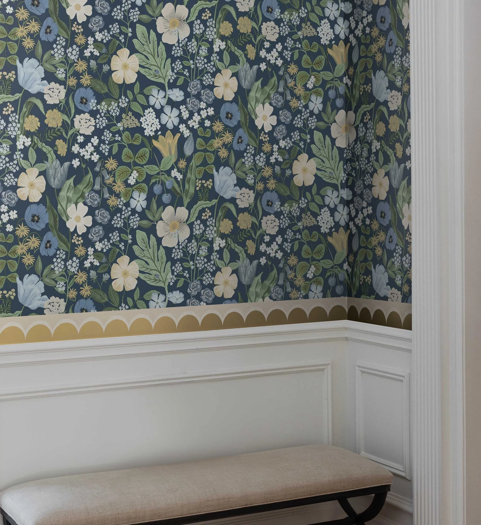Blossom Wallpaper - Navy - Image 2