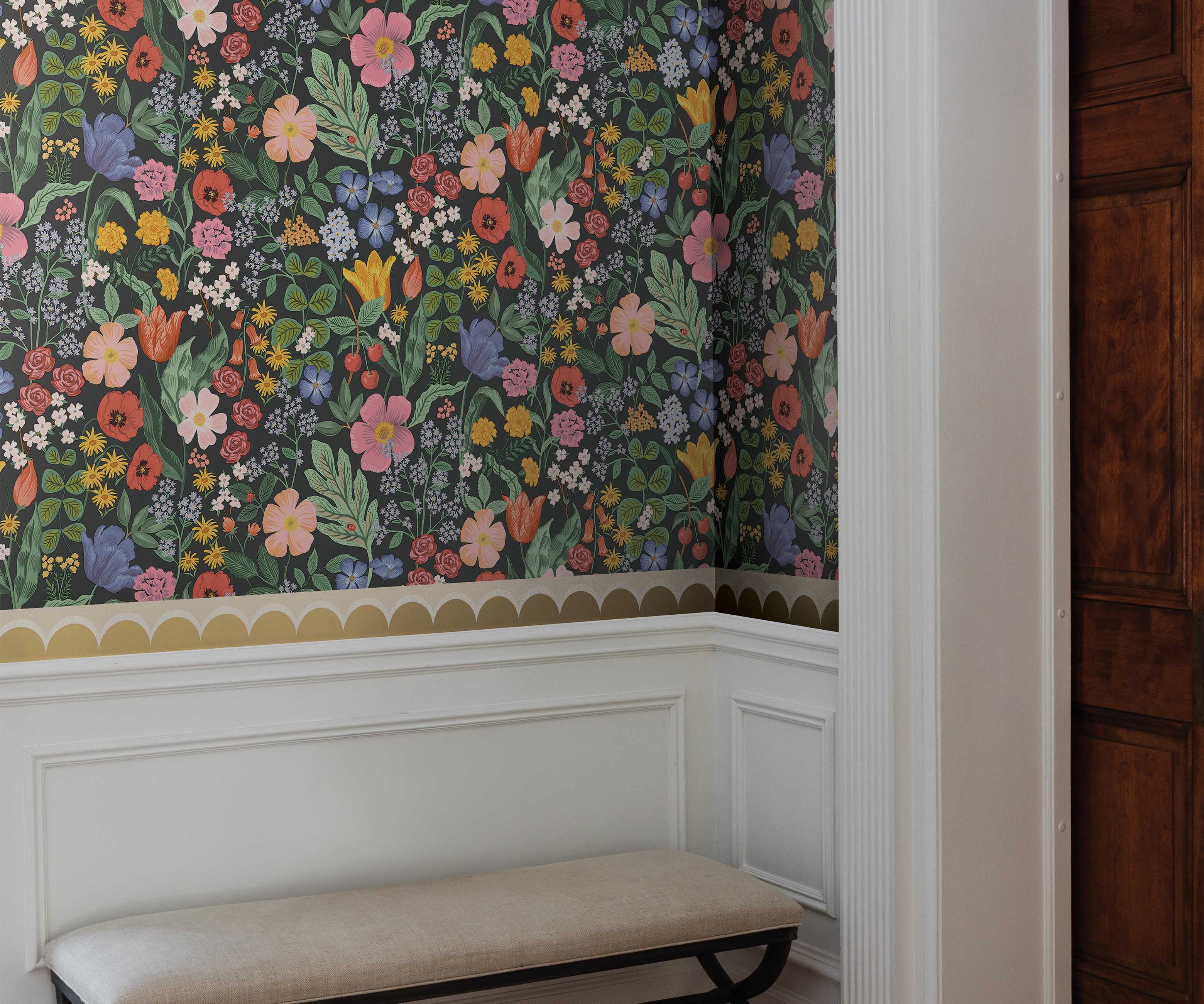 Blossom Wallpaper Sample - Black - Image 3