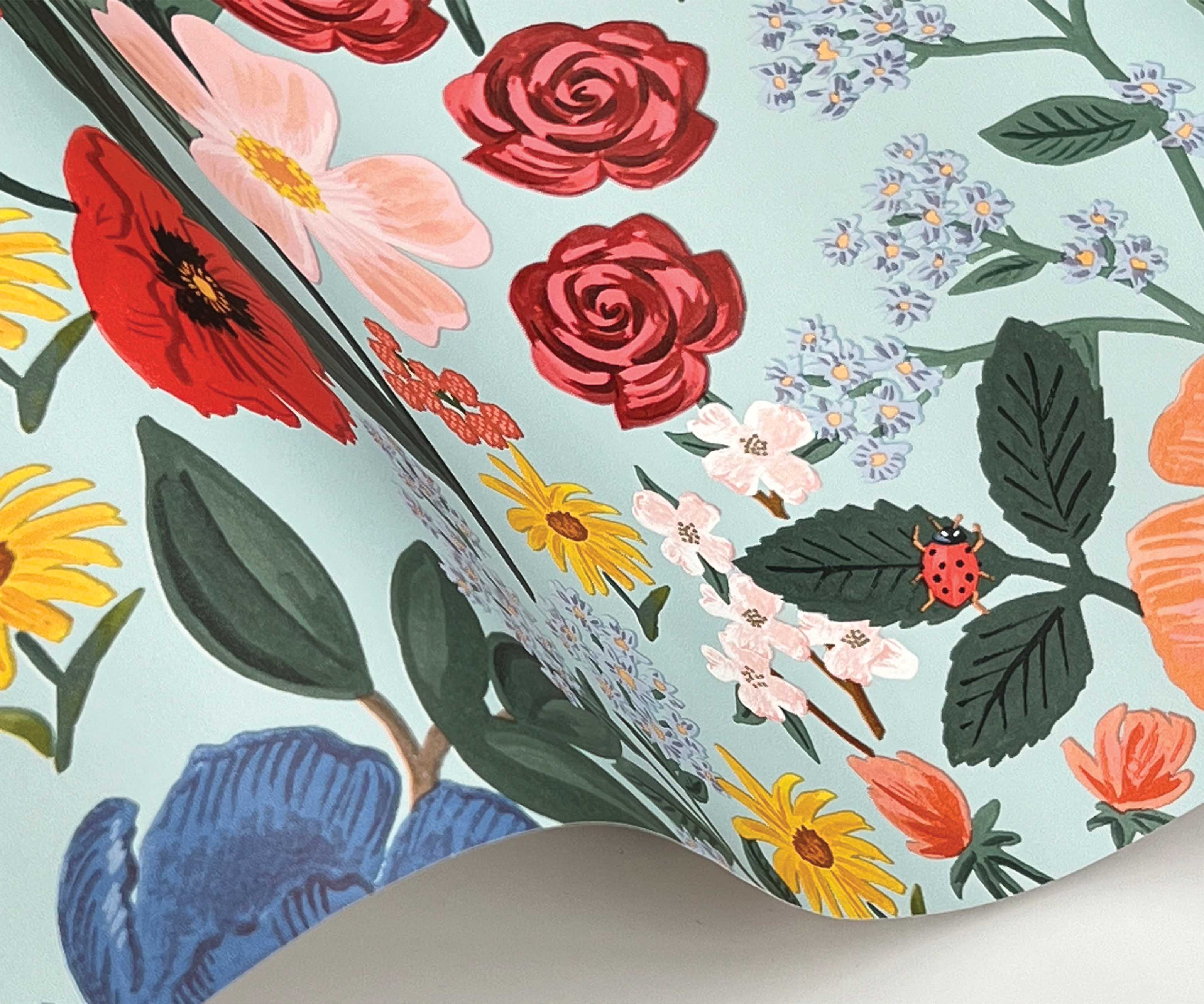 Blossom Wallpaper Sample - Light Blue - Image 2