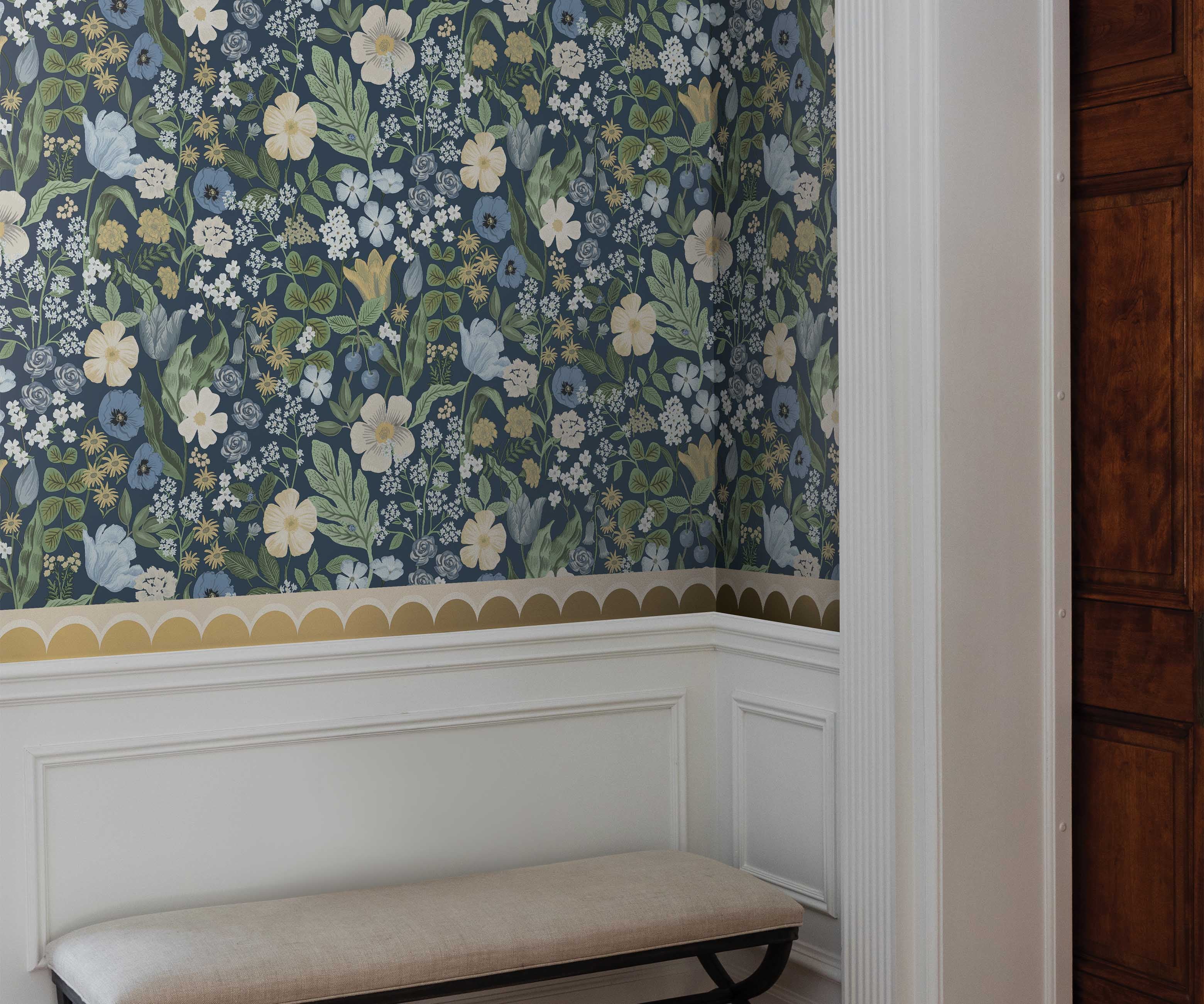 Blossom Wallpaper Sample - Navy - Image 3