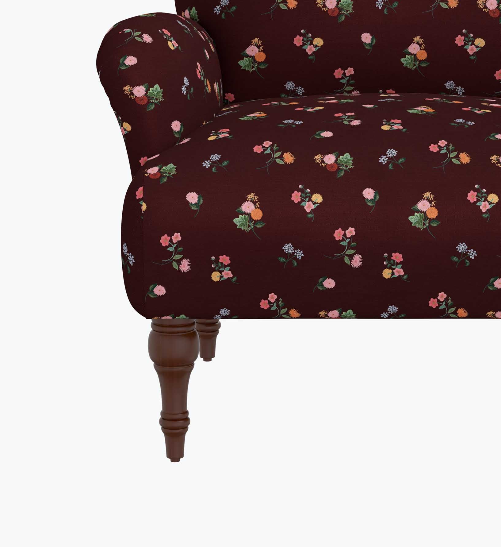 Bristol Armchair - Ditsy Dahlia Burgundy - Image 6