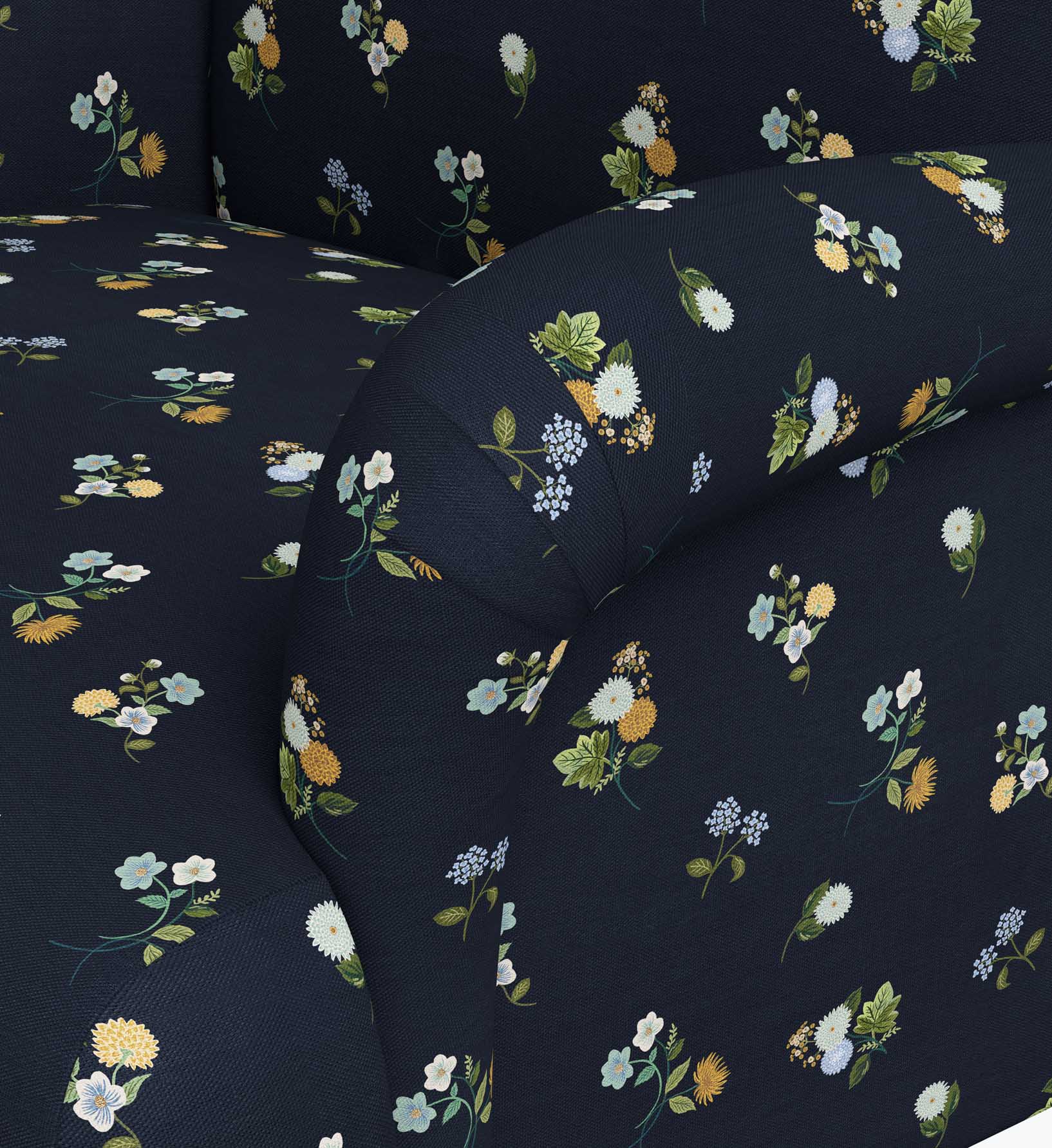 Bristol Armchair - Ditsy Dahlia Navy - Image 2