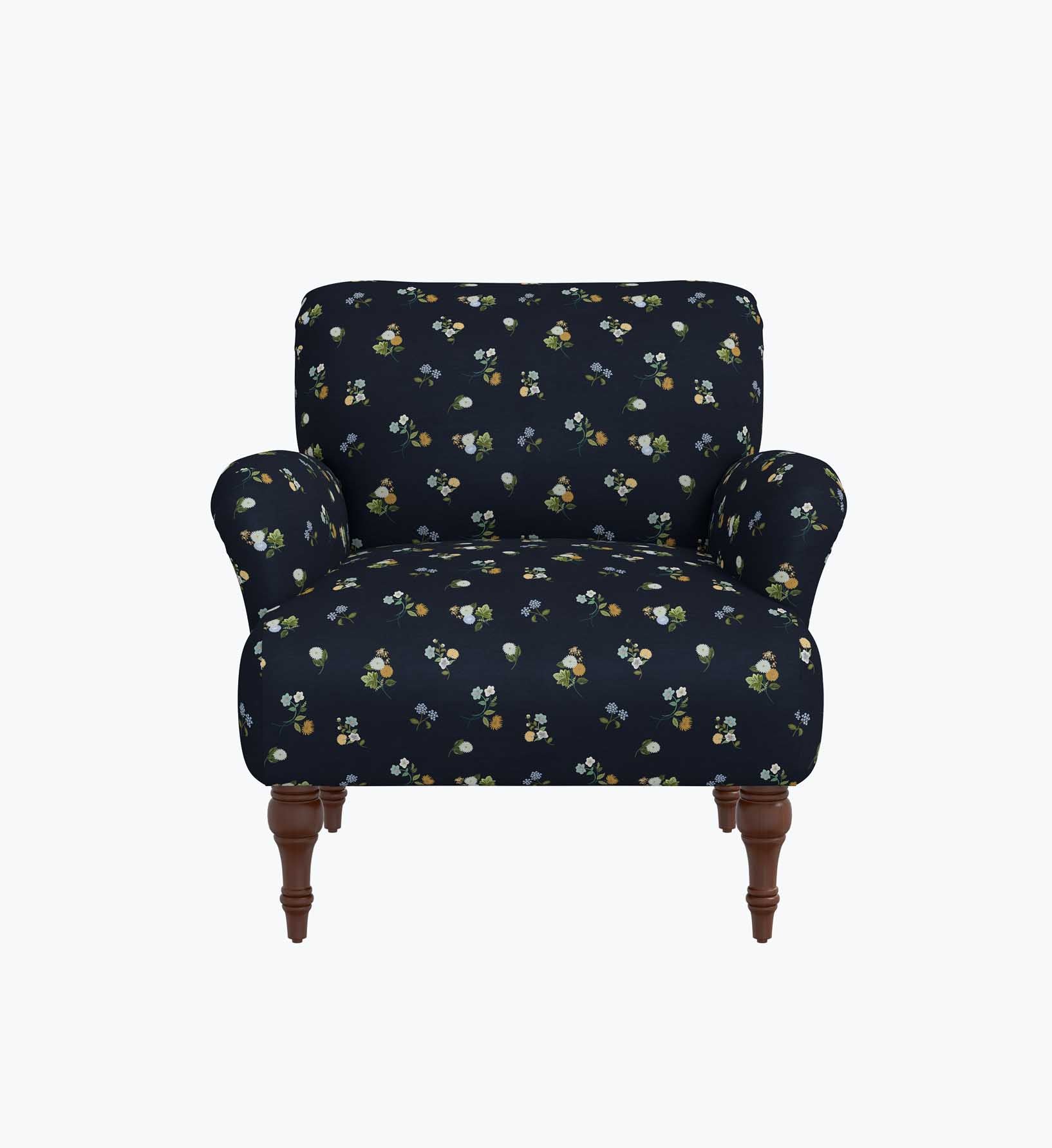 Bristol Armchair - Ditsy Dahlia Navy - Image 3