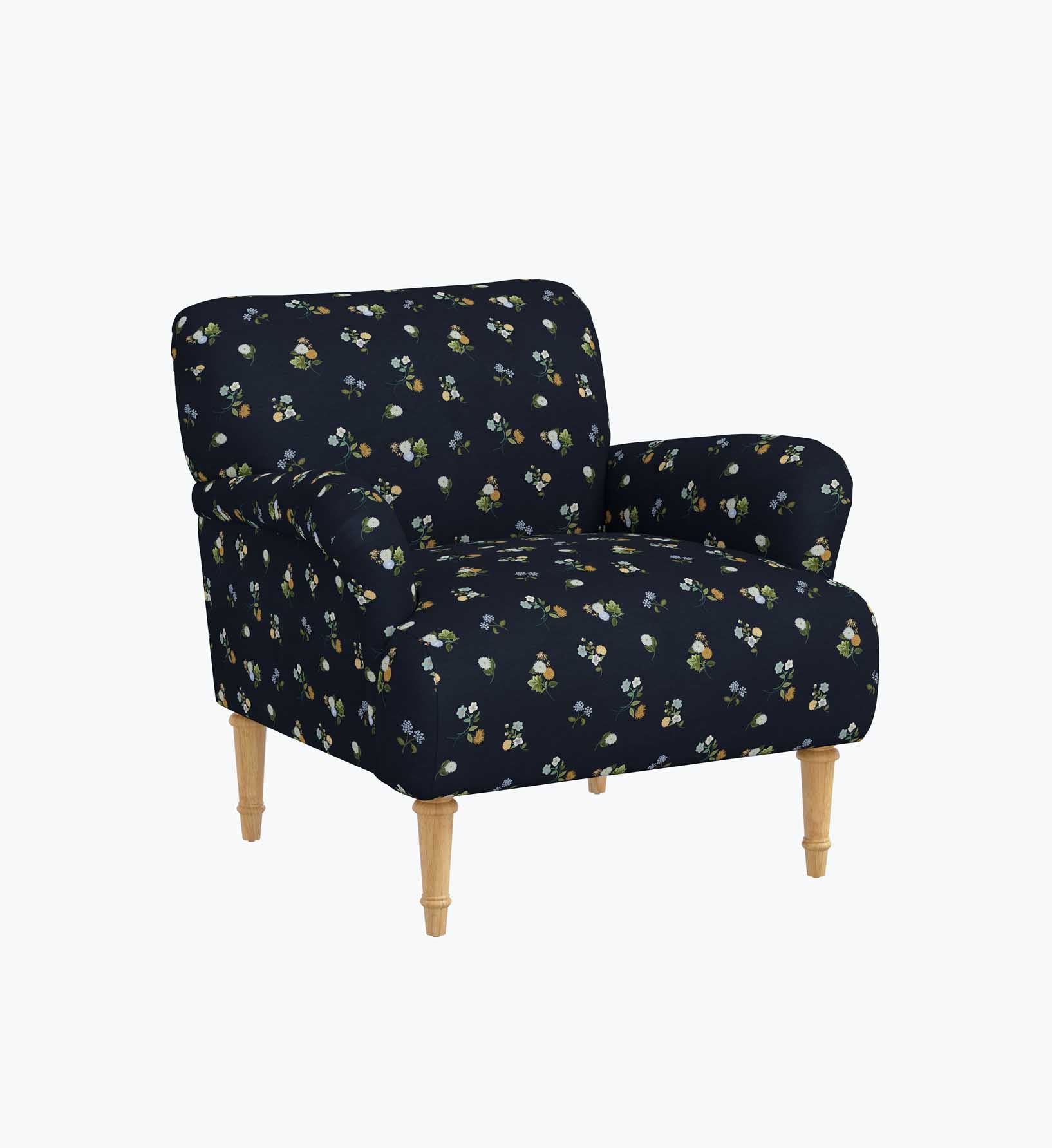 Bristol Armchair - Ditsy Dahlia Navy - Image 7