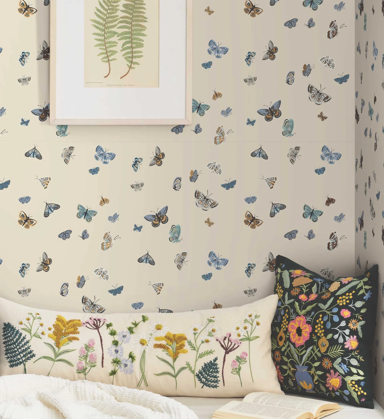 Butterfly House Peel & Stick Wallpaper - Linen - Image 2