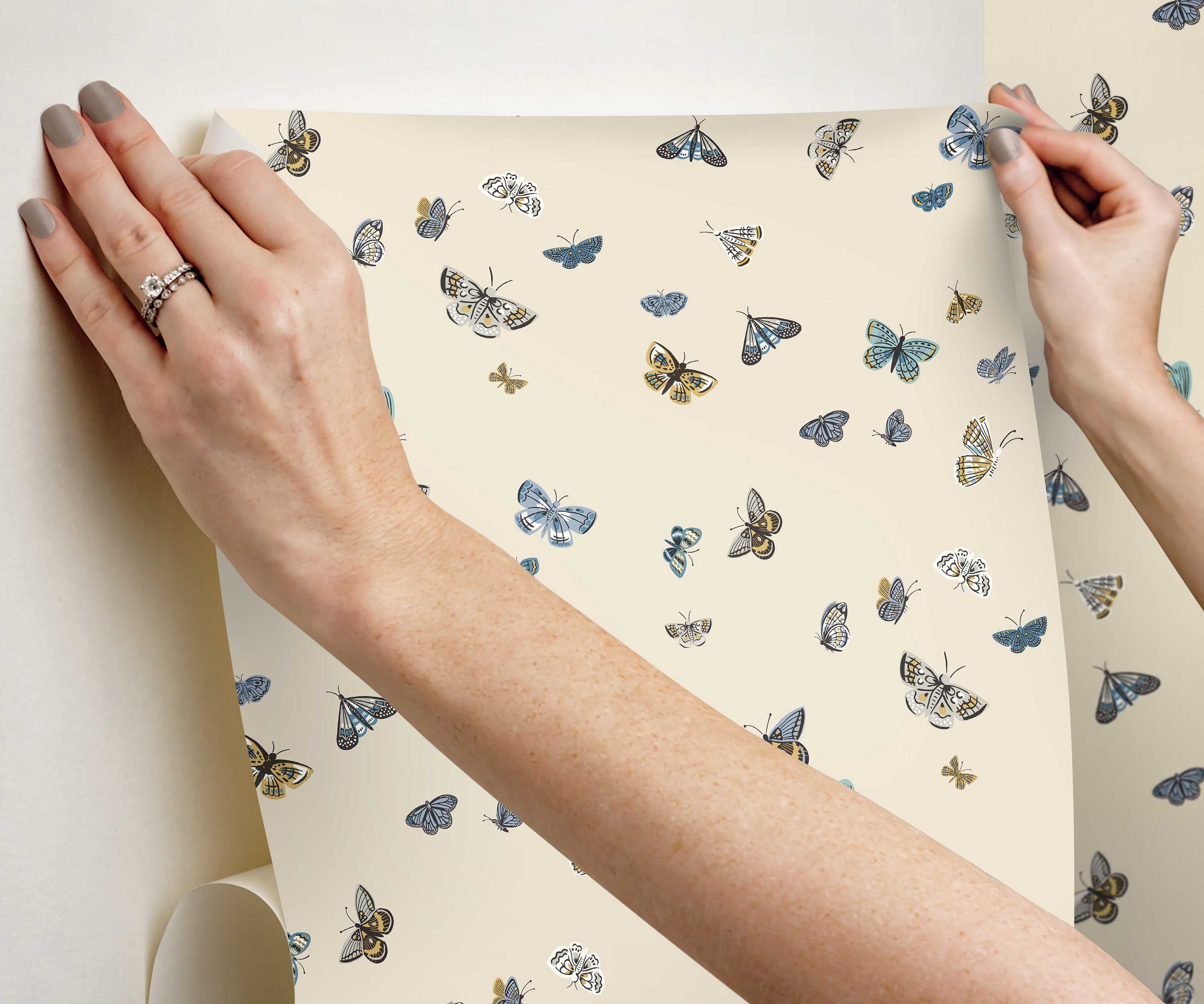 Butterfly House Peel & Stick Wallpaper - Linen - Image 4