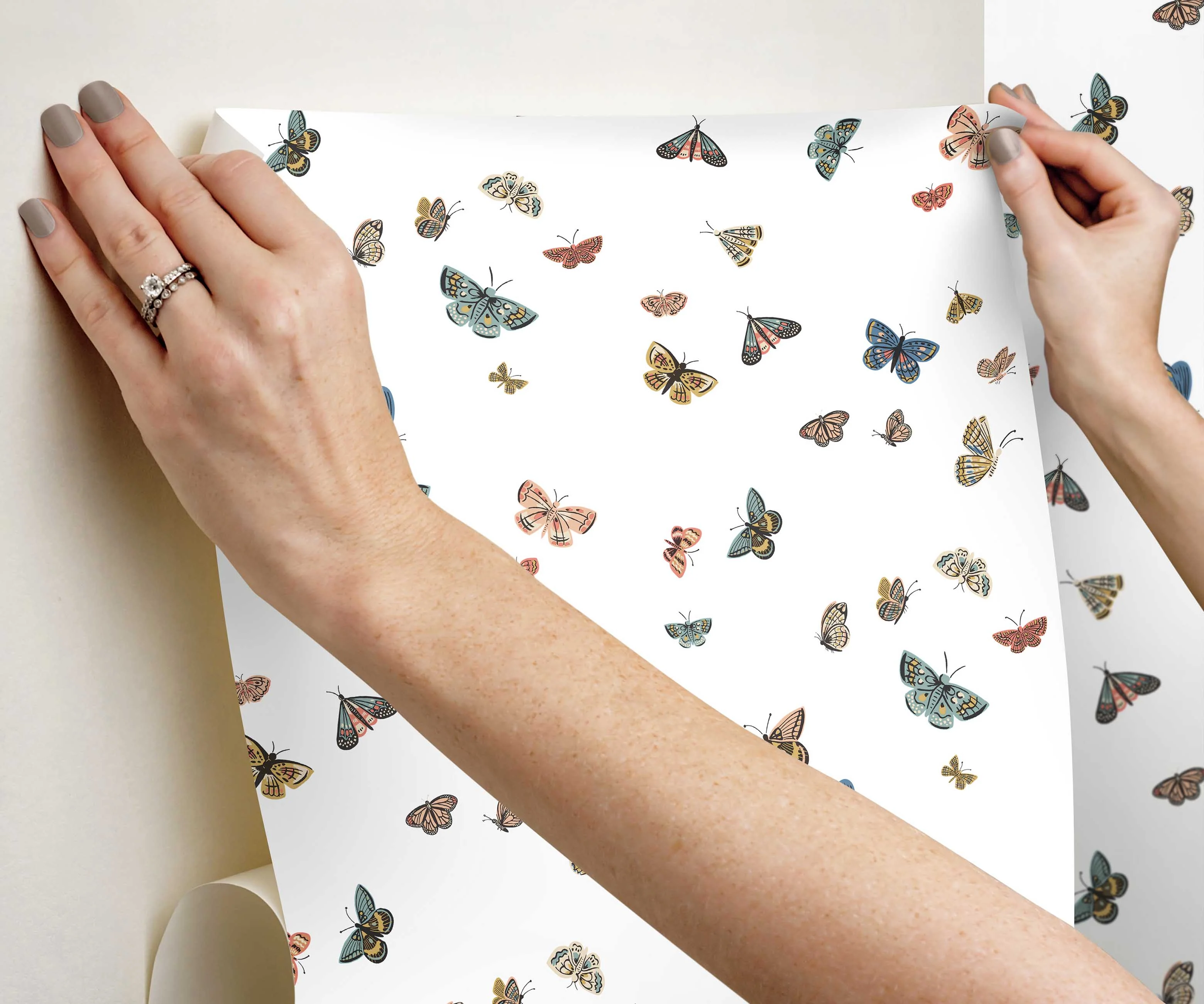 Butterfly House Peel & Stick Wallpaper - White - Image 4