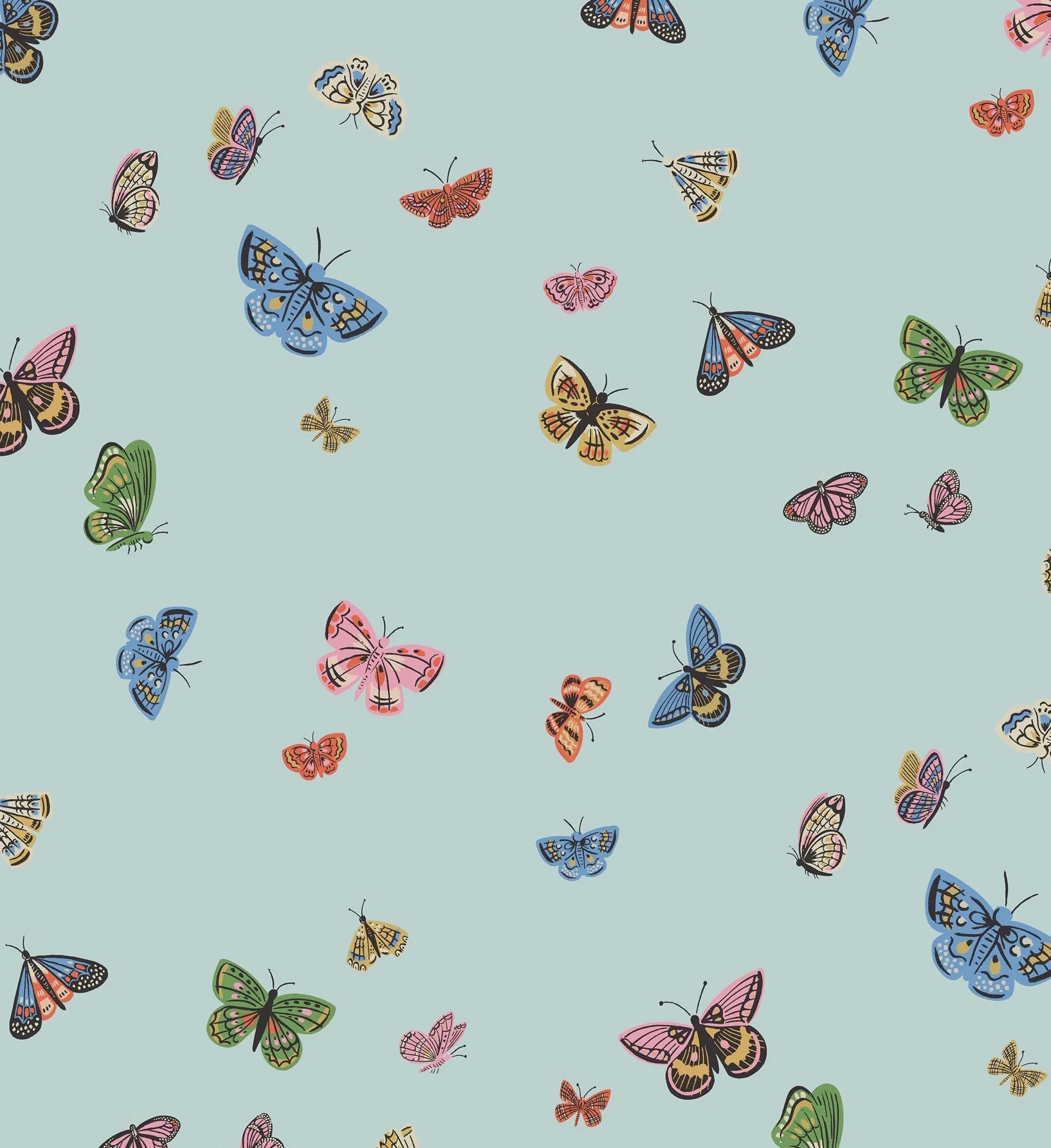 Butterfly House Wallpaper - Light Blue - Image 3