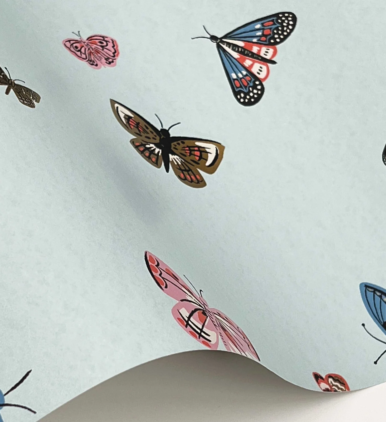Butterfly House Wallpaper - Light Blue - Image 4