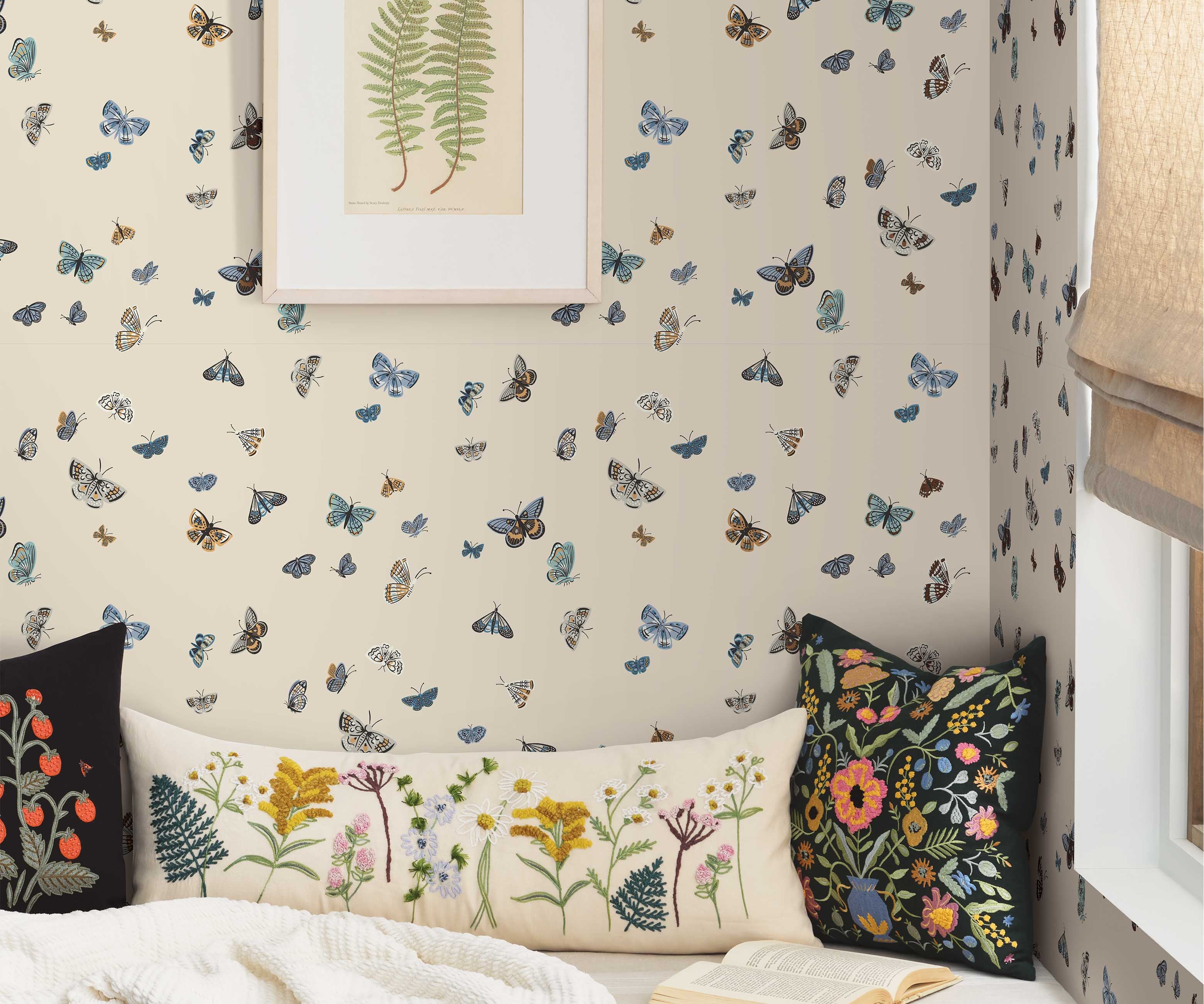 Butterfly House Wallpaper Sample - Linen - Image 3