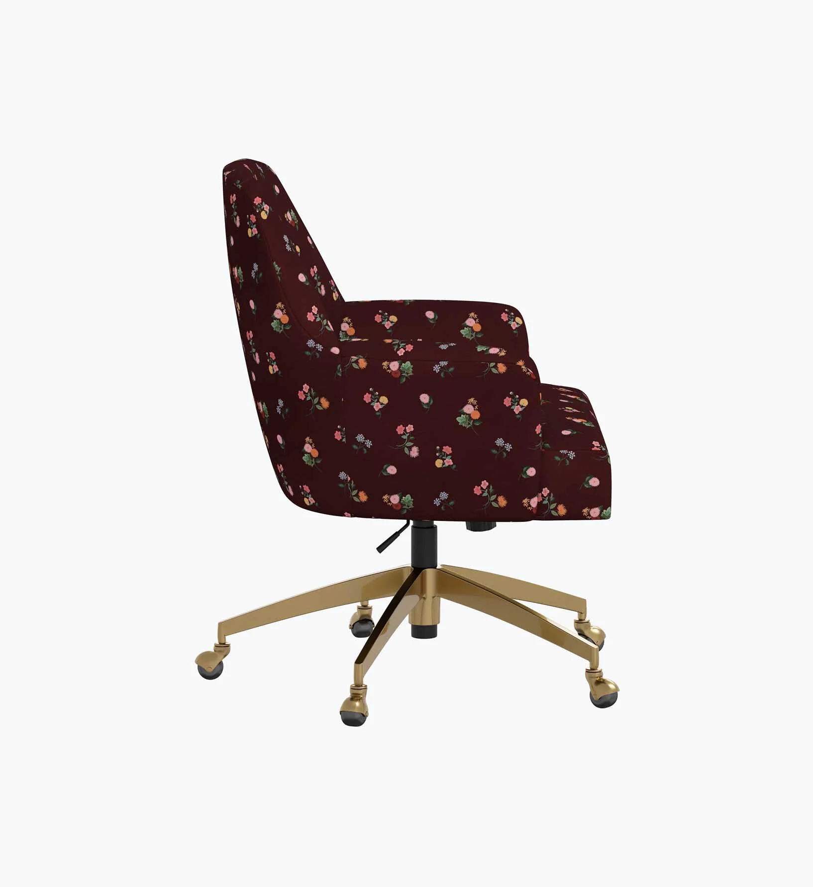 Cambridge Desk Chair - Ditsy Dahlia Burgundy - Image 4