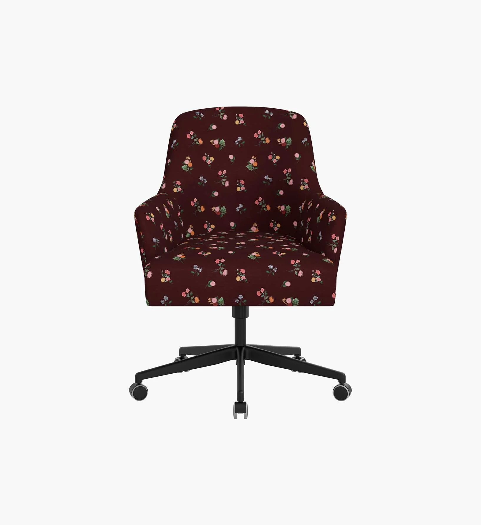 Cambridge Desk Chair - Ditsy Dahlia Burgundy - Image 7