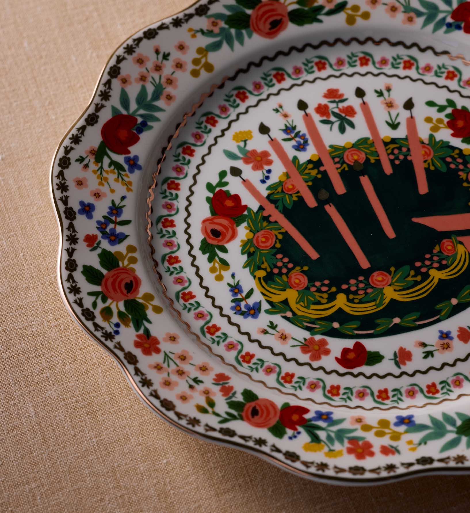 Celebration Plate - Floral Cake - Image 3