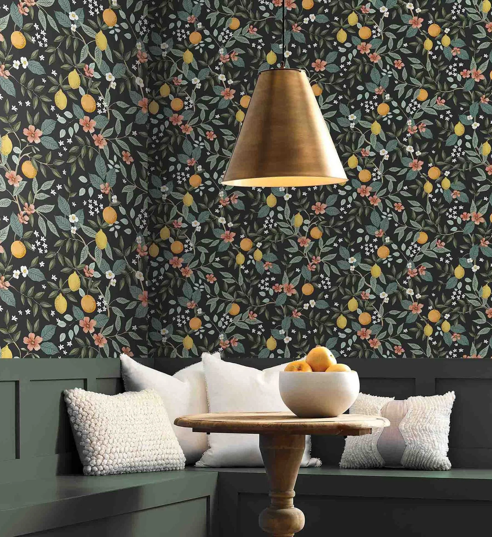 Citrus Grove Peel & Stick Wallpaper - Black - Image 2