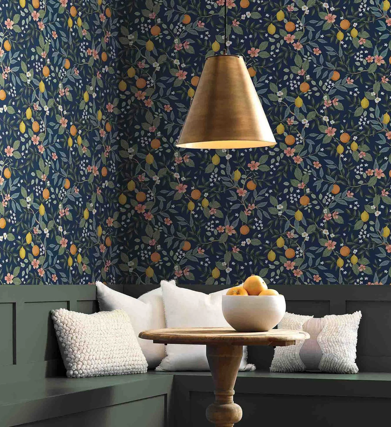 Citrus Grove Peel & Stick Wallpaper - Navy - Image 2