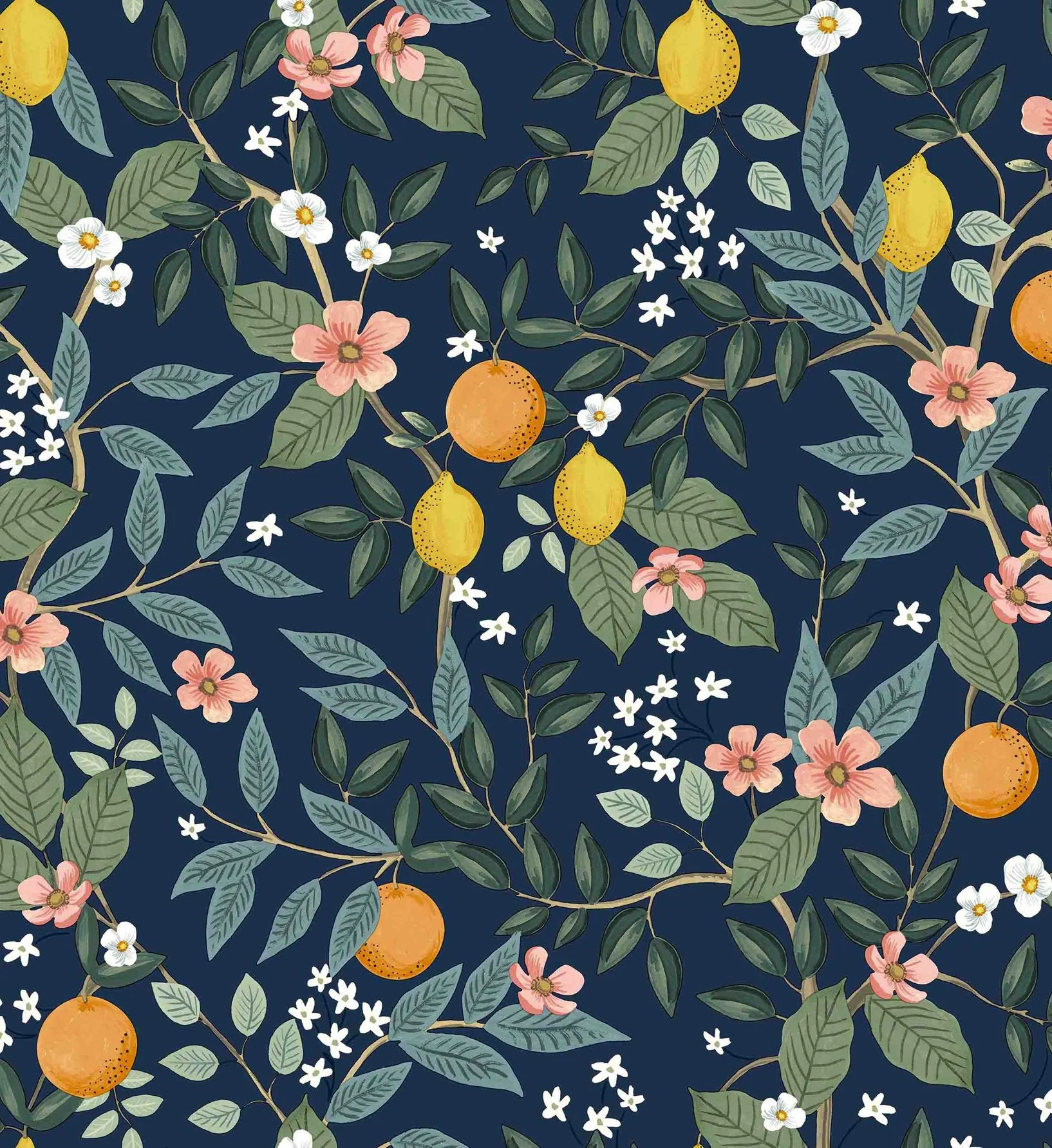 Citrus Grove Peel & Stick Wallpaper - Navy - Image 3