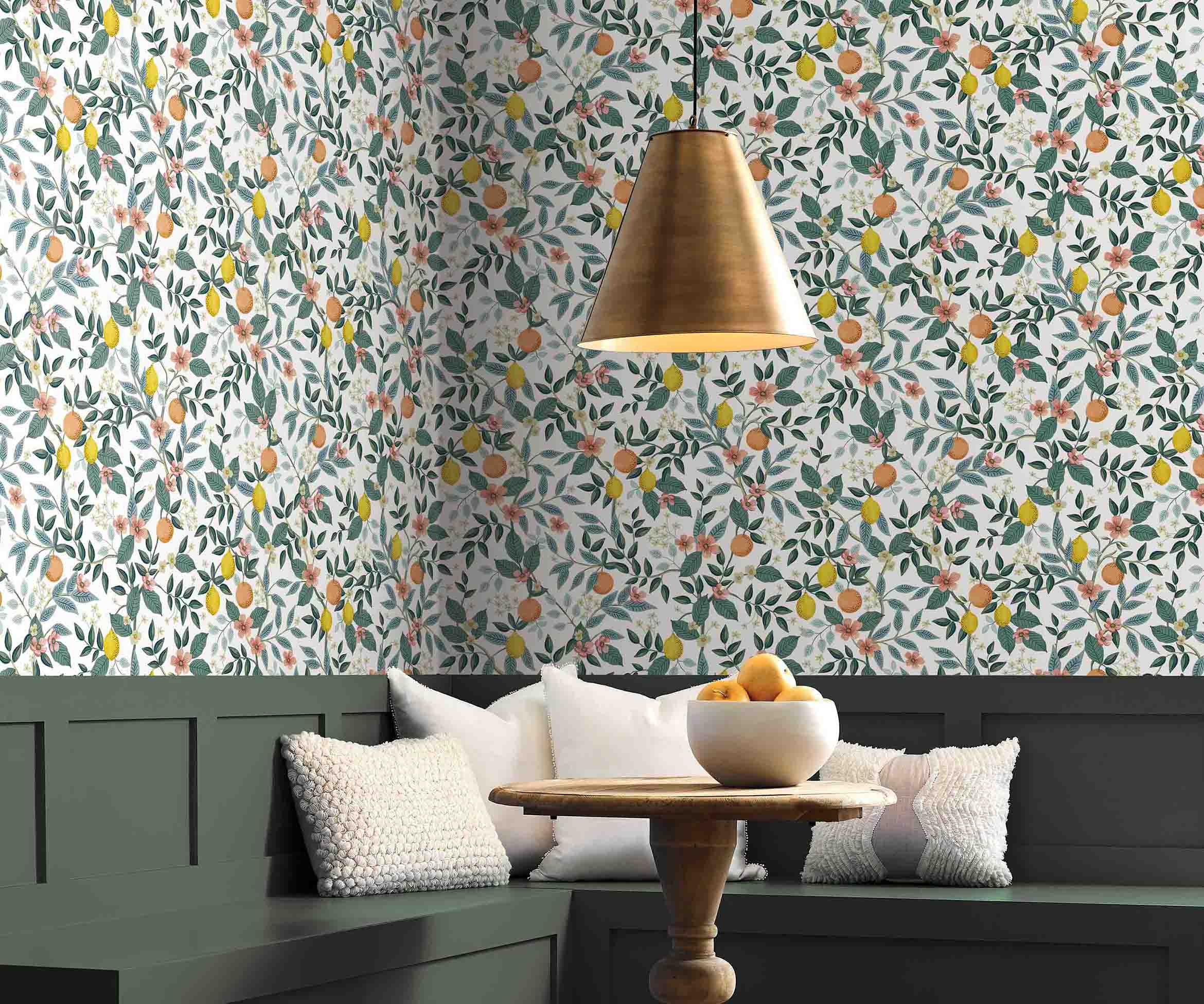 Citrus Grove Peel & Stick Wallpaper Sample - White - Image 2