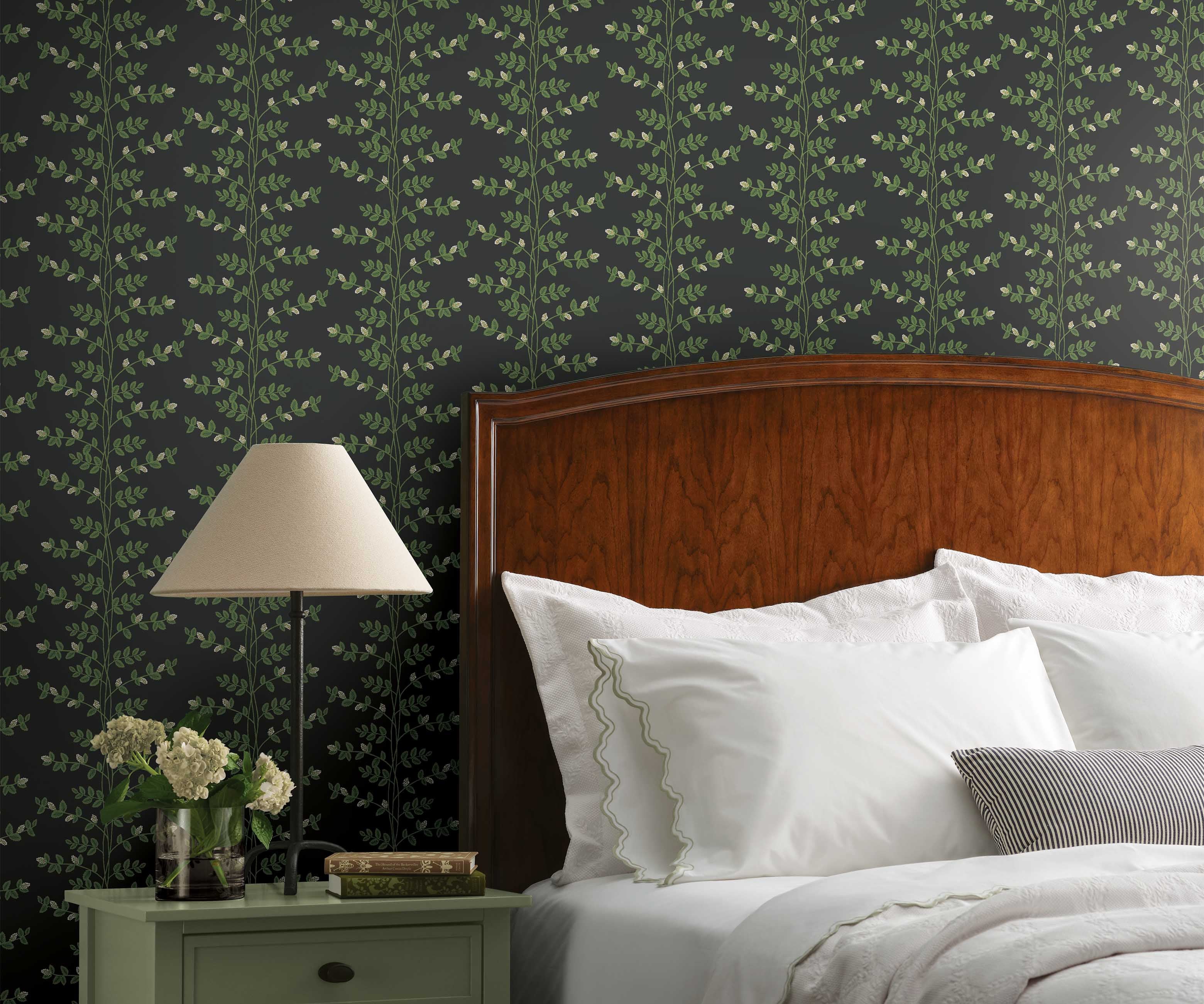 Climbing Vines Wallpaper Sample - Black - Image 3