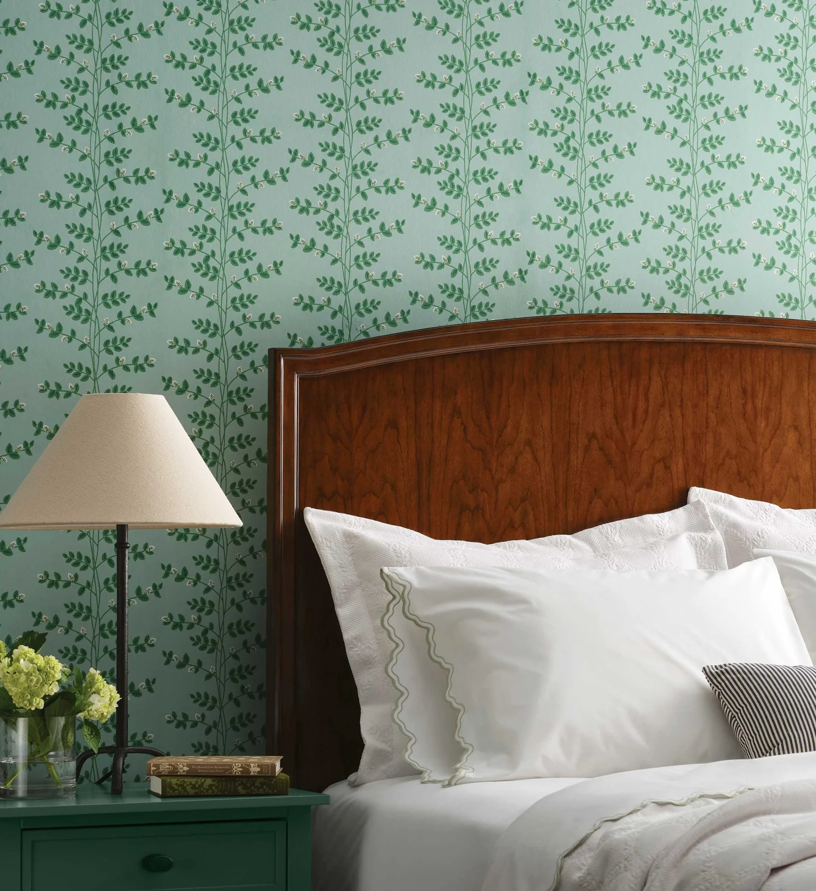 Climbing Vines Wallpaper - Teal - Image 2