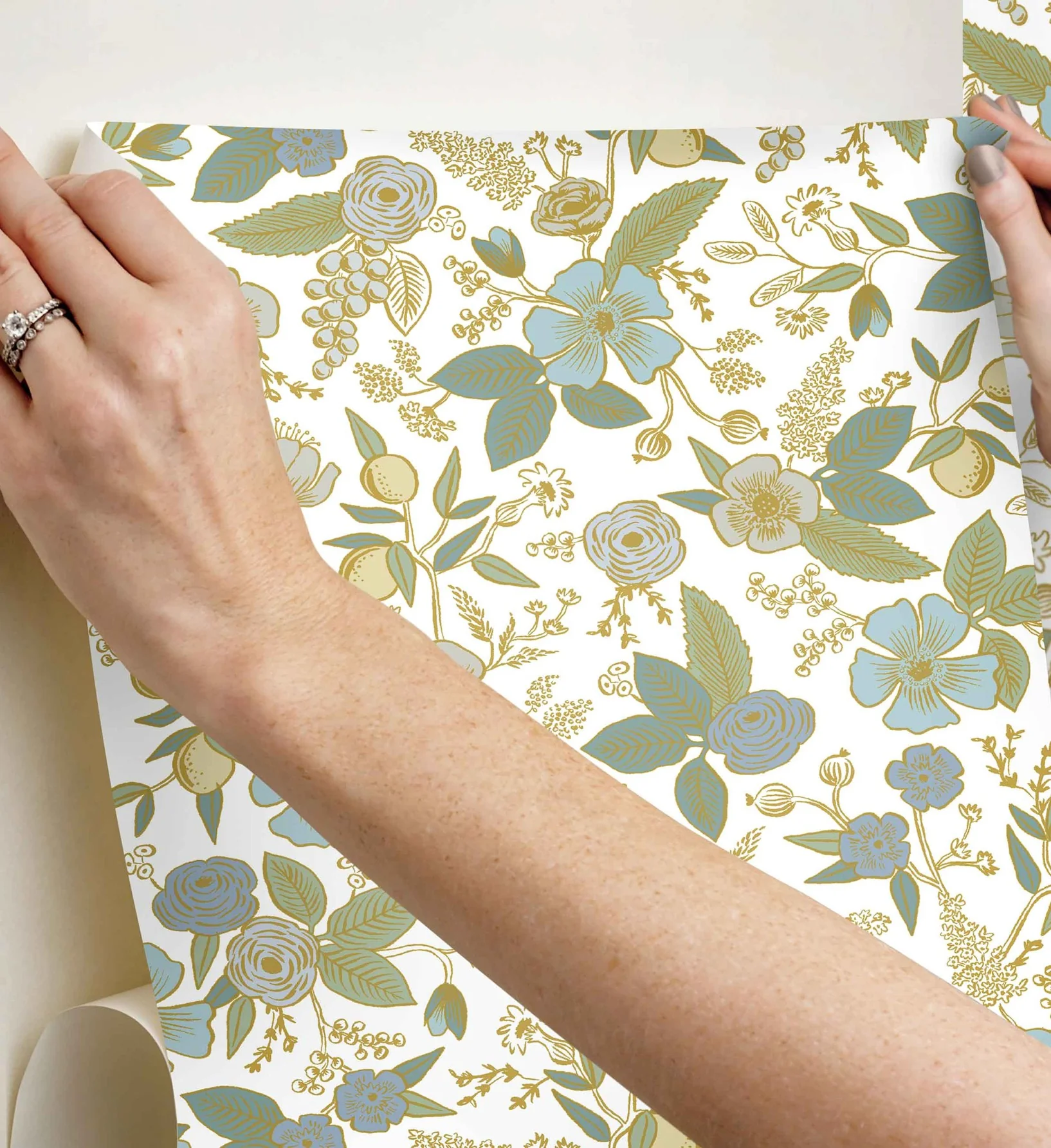 Colette Peel & Stick Wallpaper - Blue Multi - Image 4