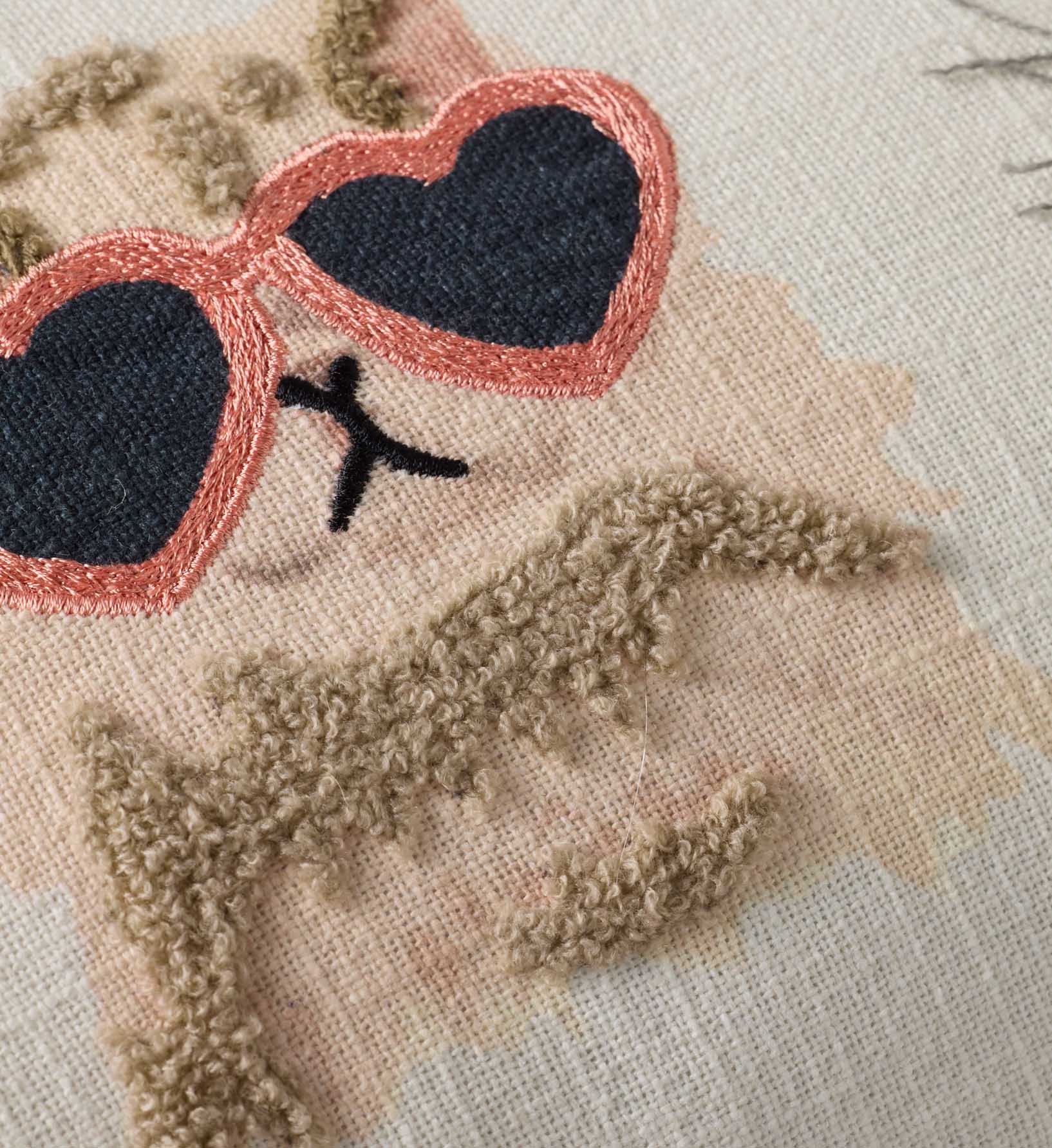 Cool Cats Embroidered Lumbar Pillow - White - Image 3