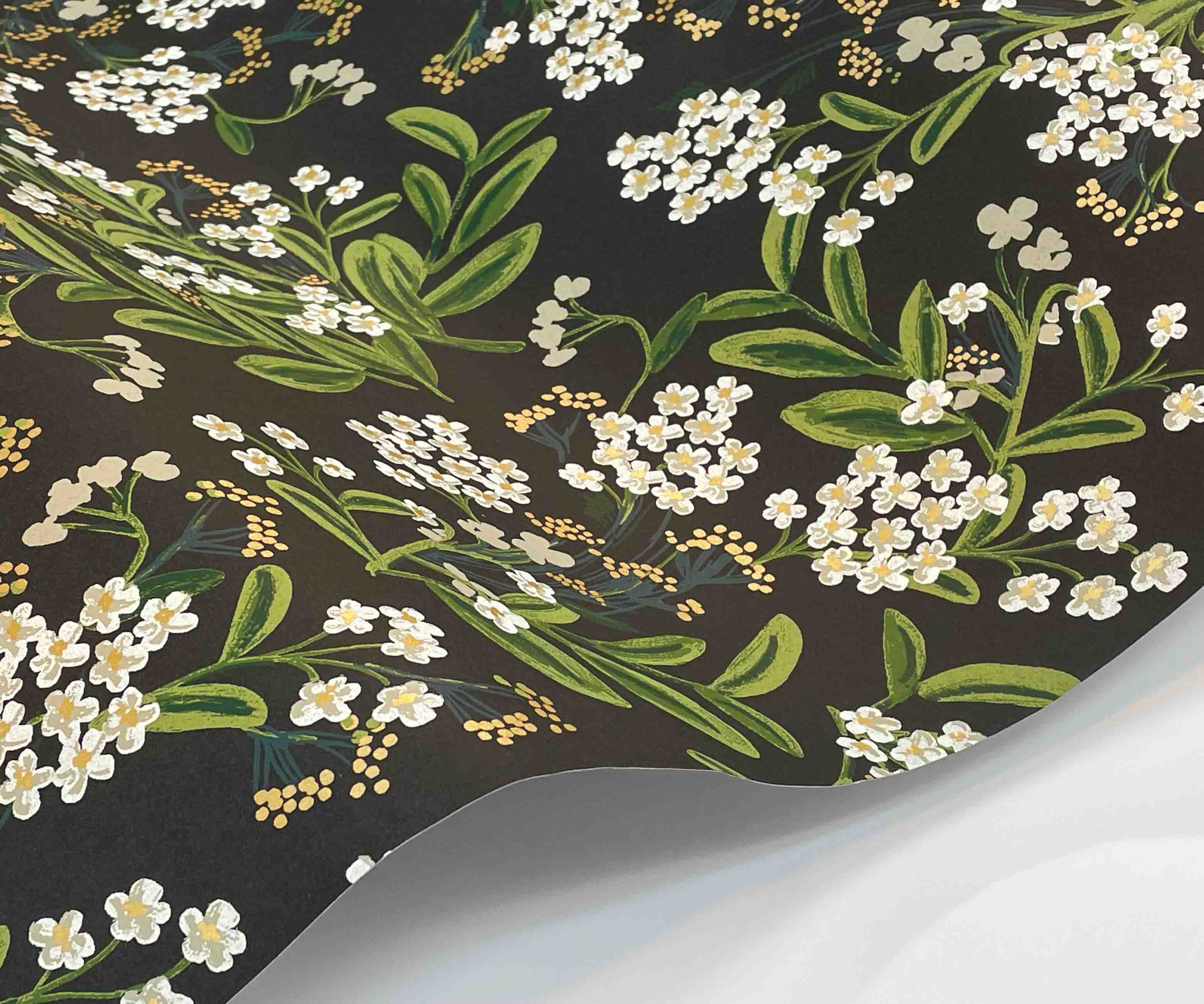 Cornflower Wallpaper Sample - Black - Image 2