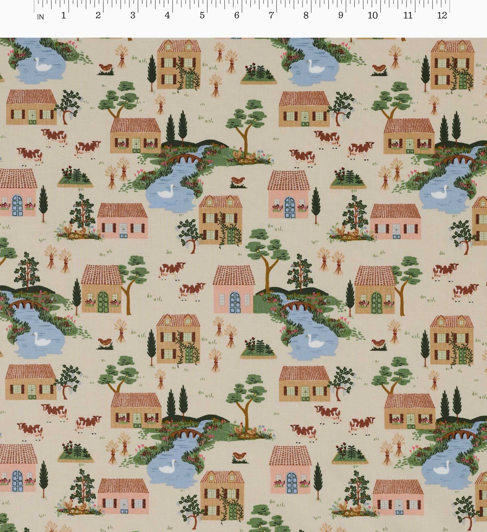 Cotswolds Cotton Fabric - Linen - Image 2