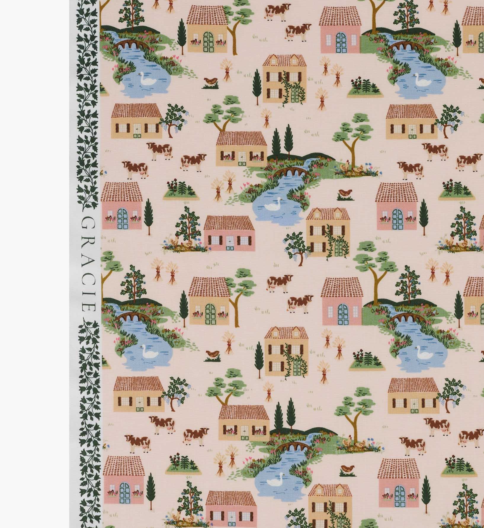 Cotswolds Cotton Fabric - Pink - Image 3