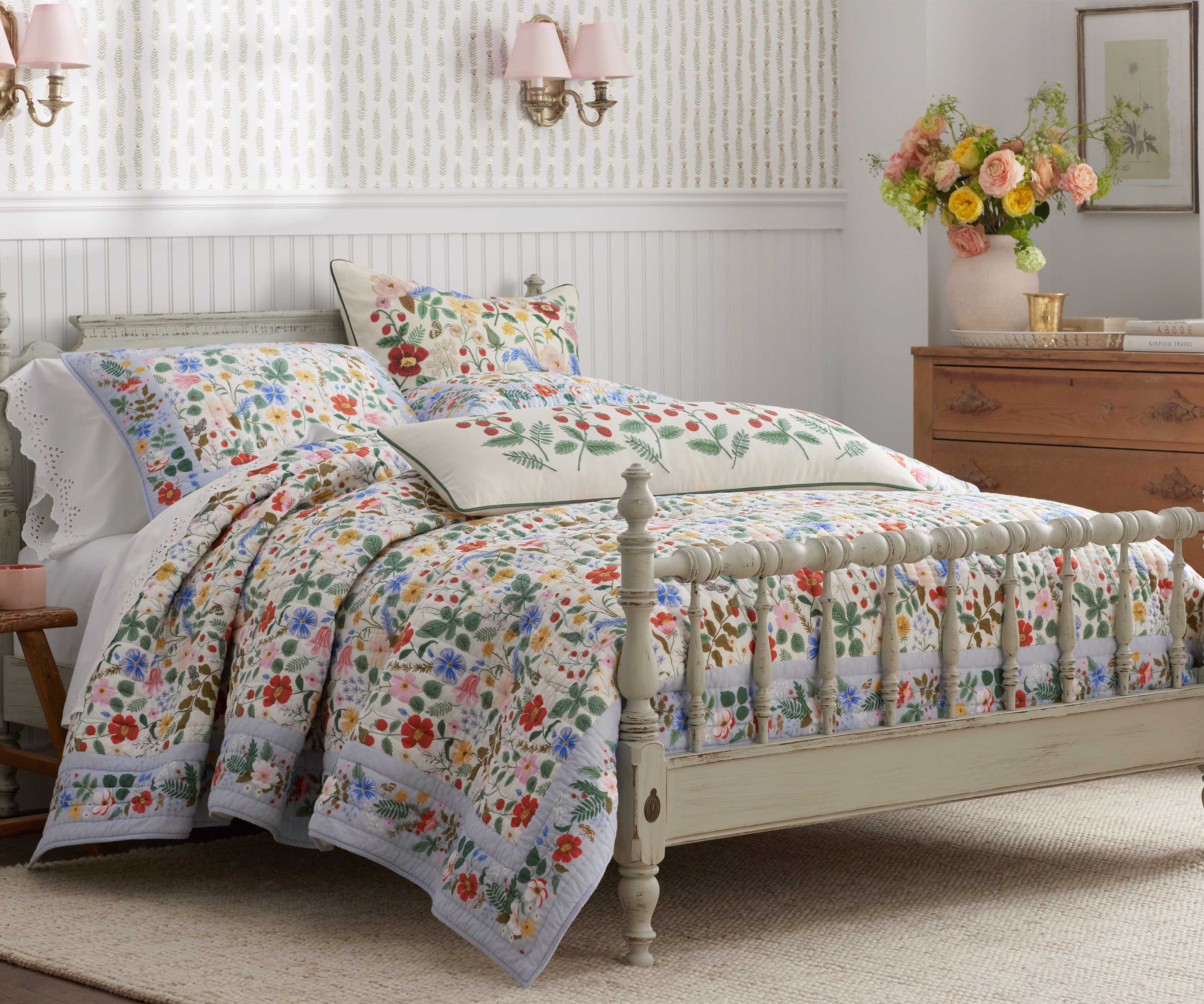 Cotton Quilted Sham - Strawberry Fields - Image 4