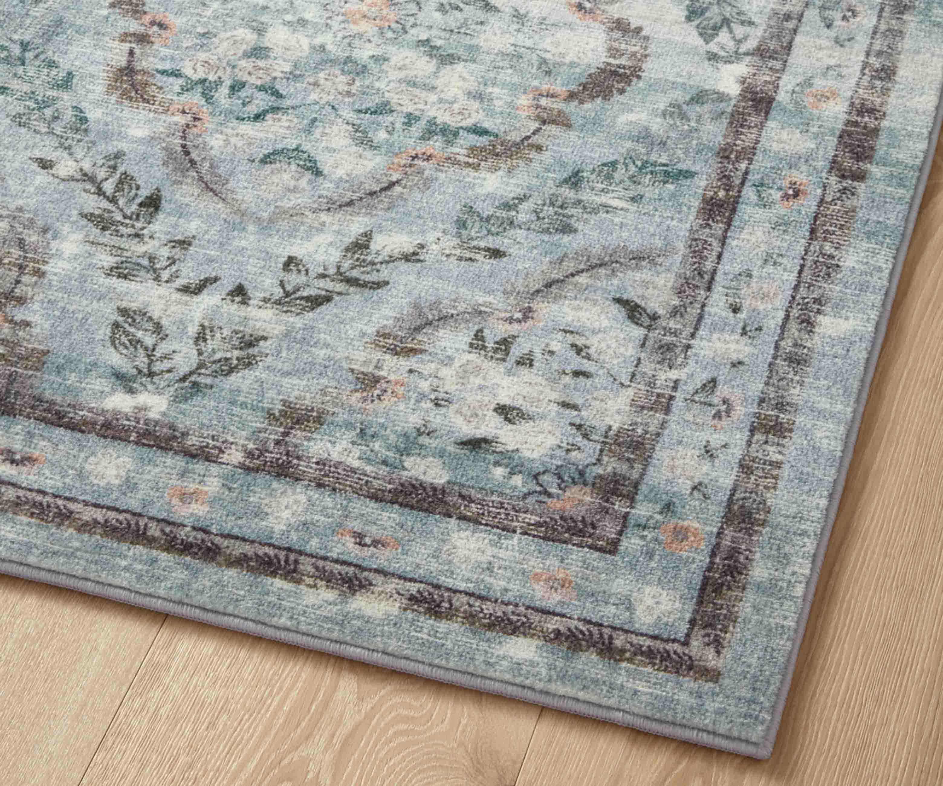 Courtyard Chateau Printed Rug - Blue - Image 5