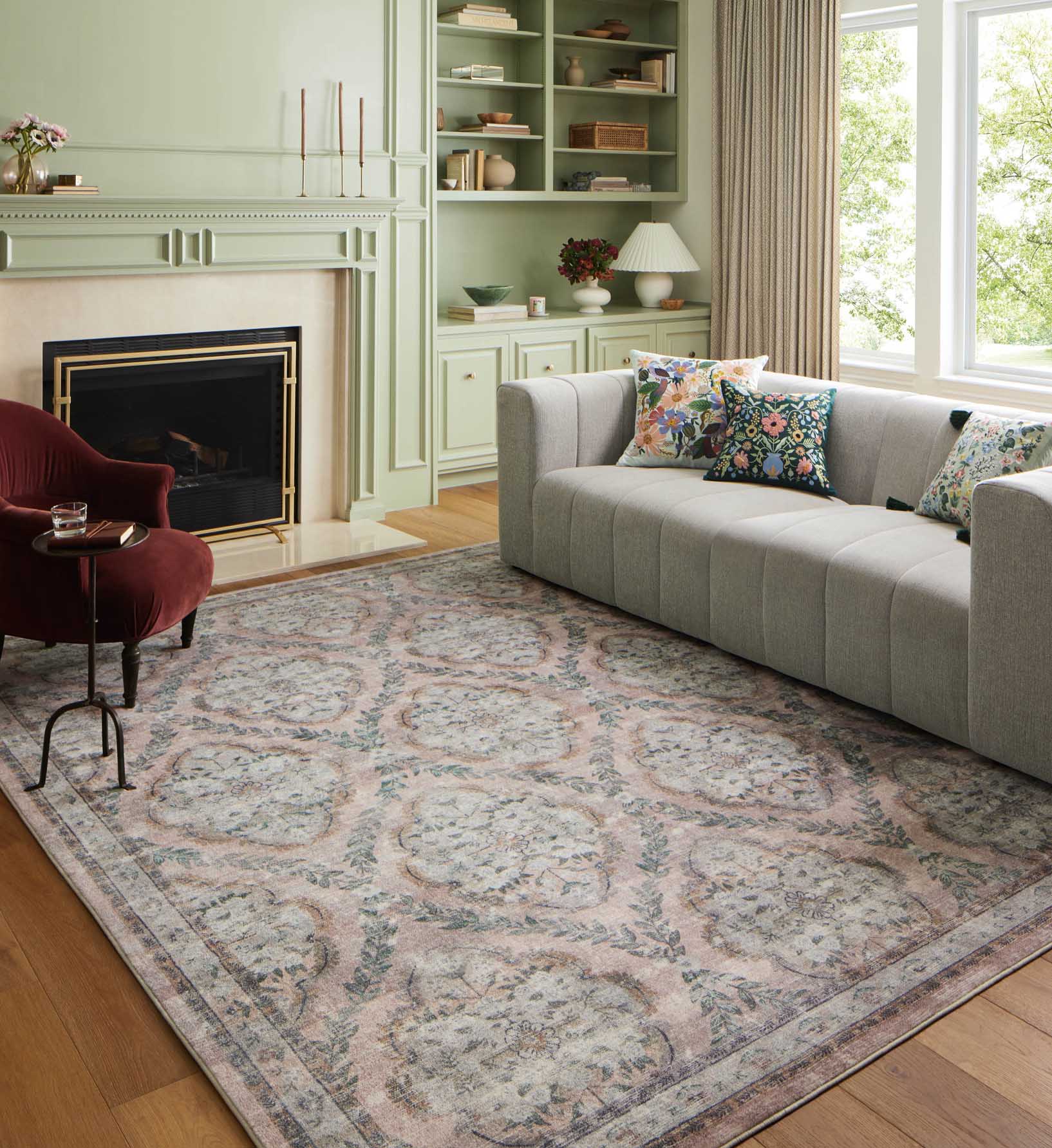 Courtyard Chateau Printed Rug - Blush - Image 2