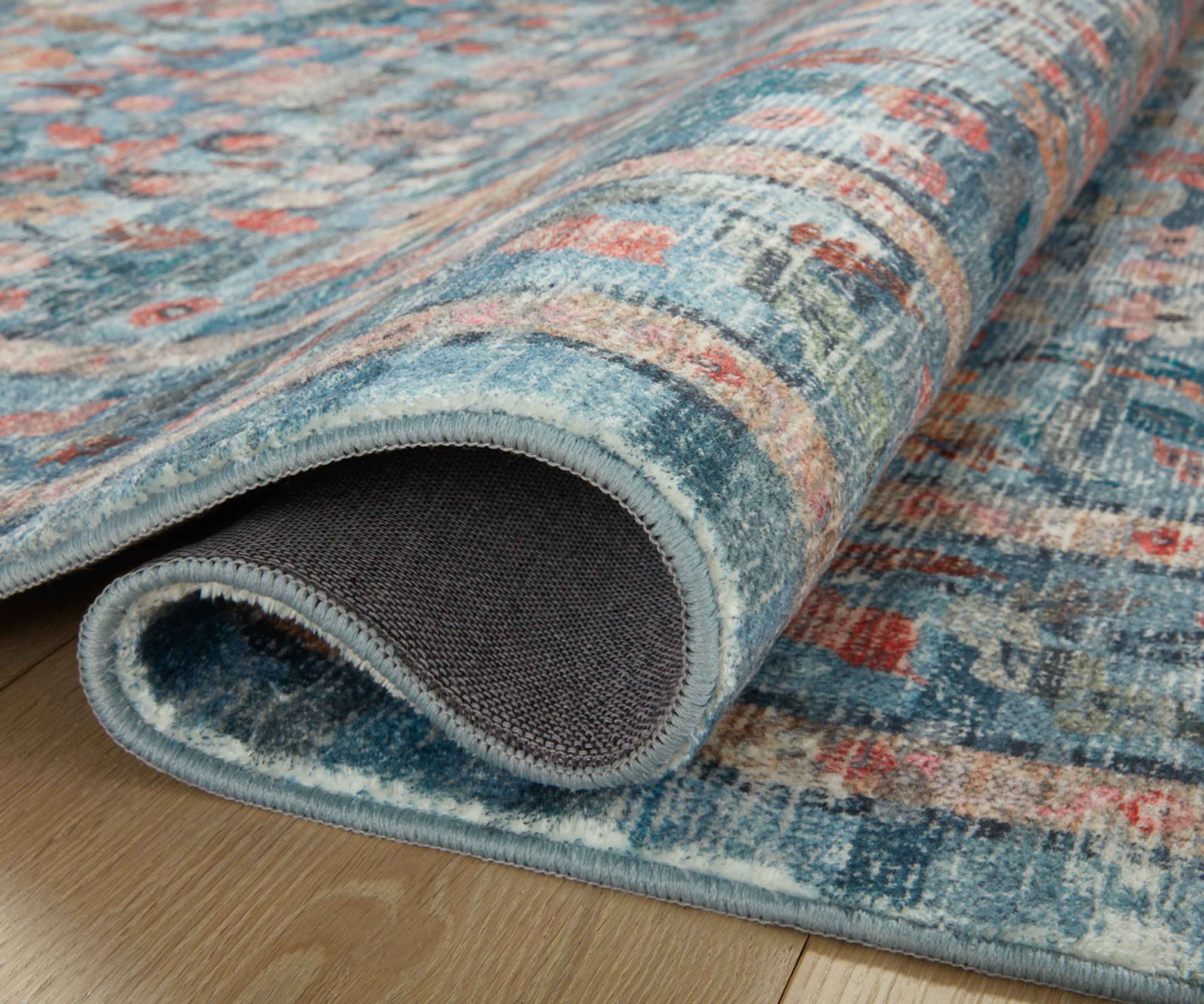 Courtyard Eve Printed Rug - Blue - Image 3