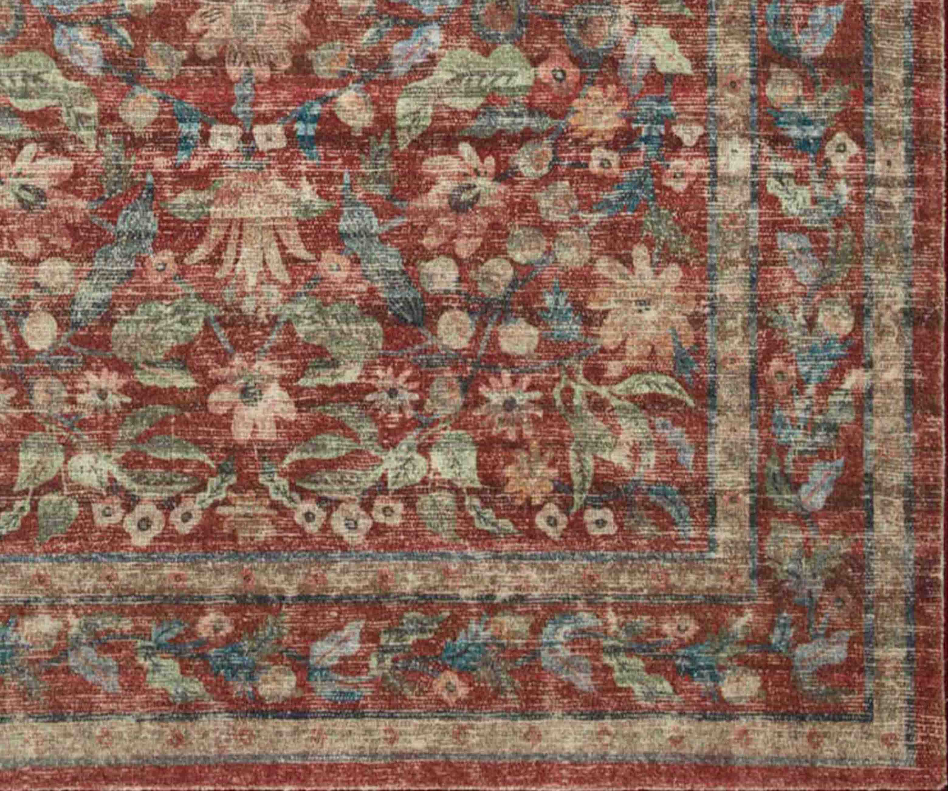 Courtyard Eve Printed Rug - Crimson - Image 6