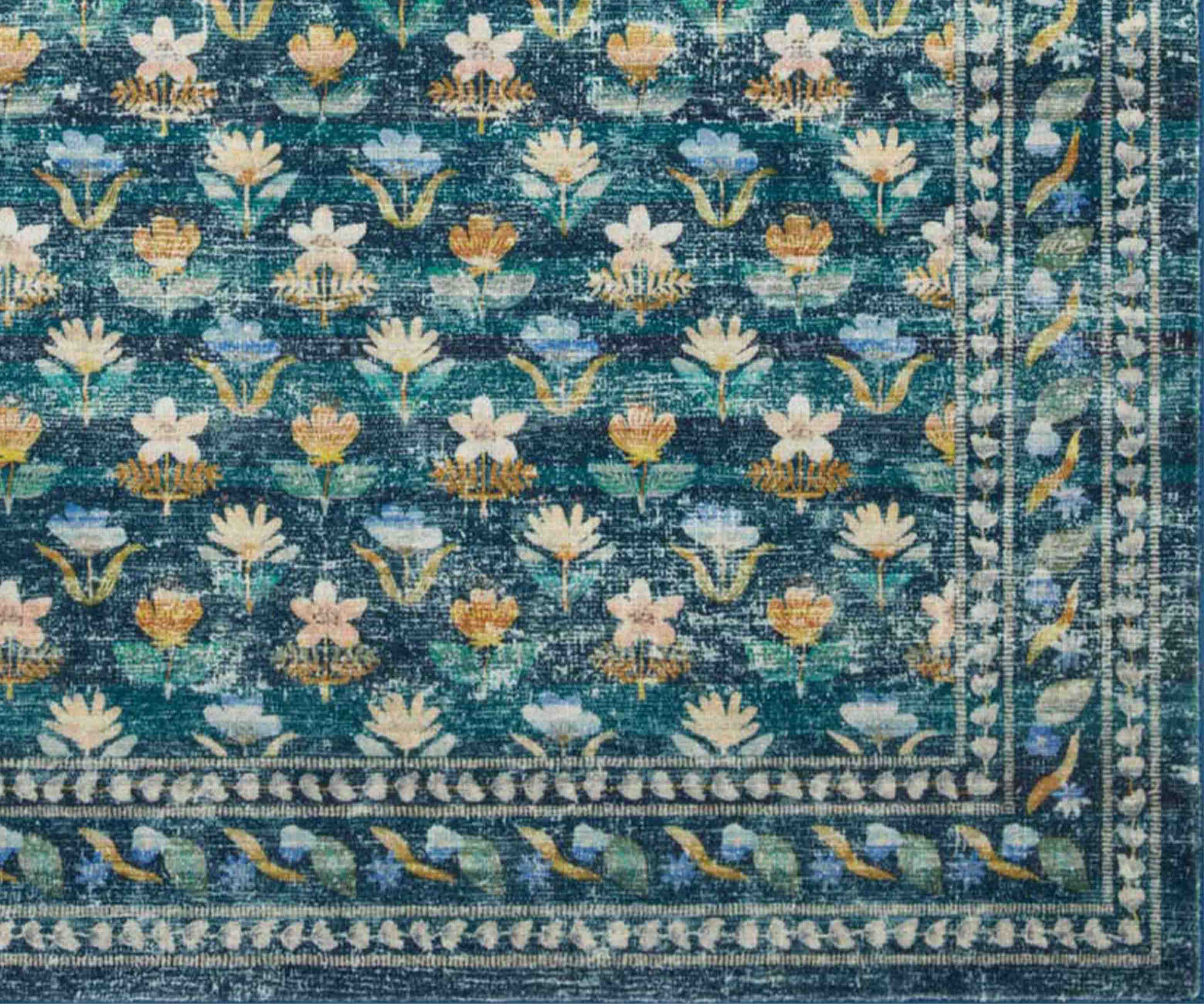 Courtyard Hadley Printed Rug - Emerald - Image 6
