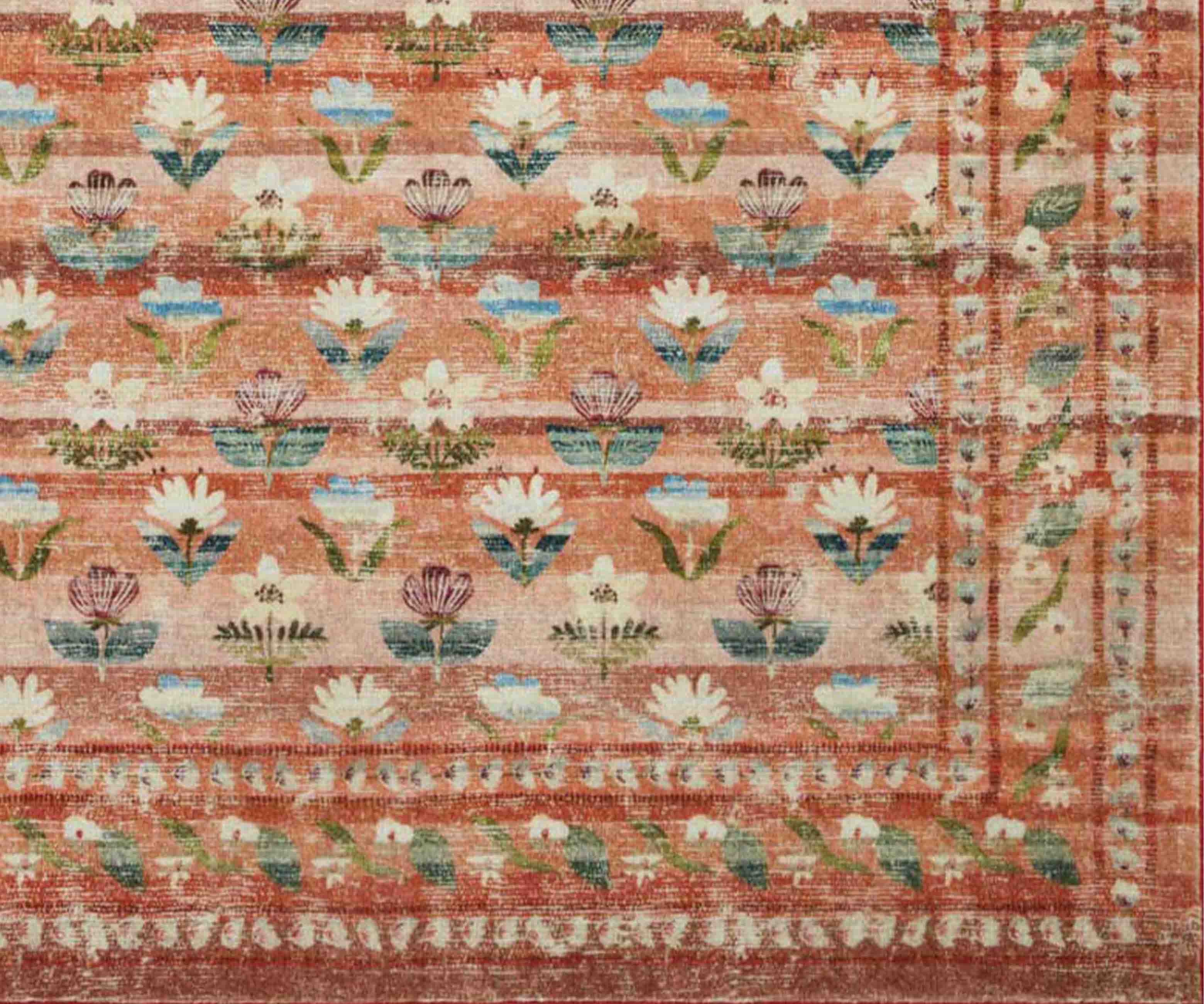 Courtyard Hadley Printed Rug - Terracotta - Image 6