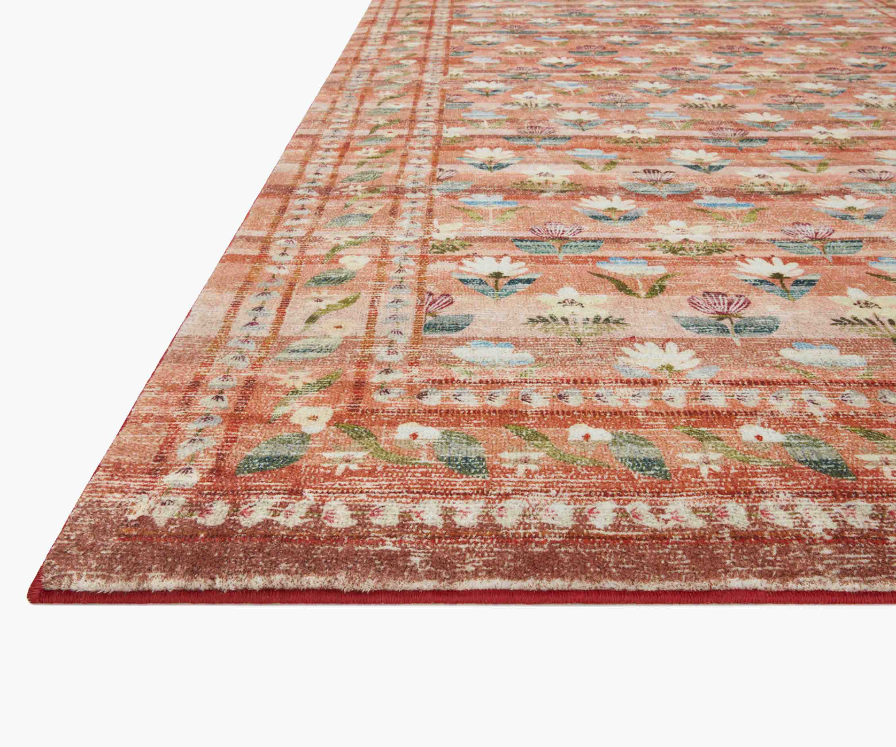 Courtyard Hadley Printed Rug - Terracotta - Image 7
