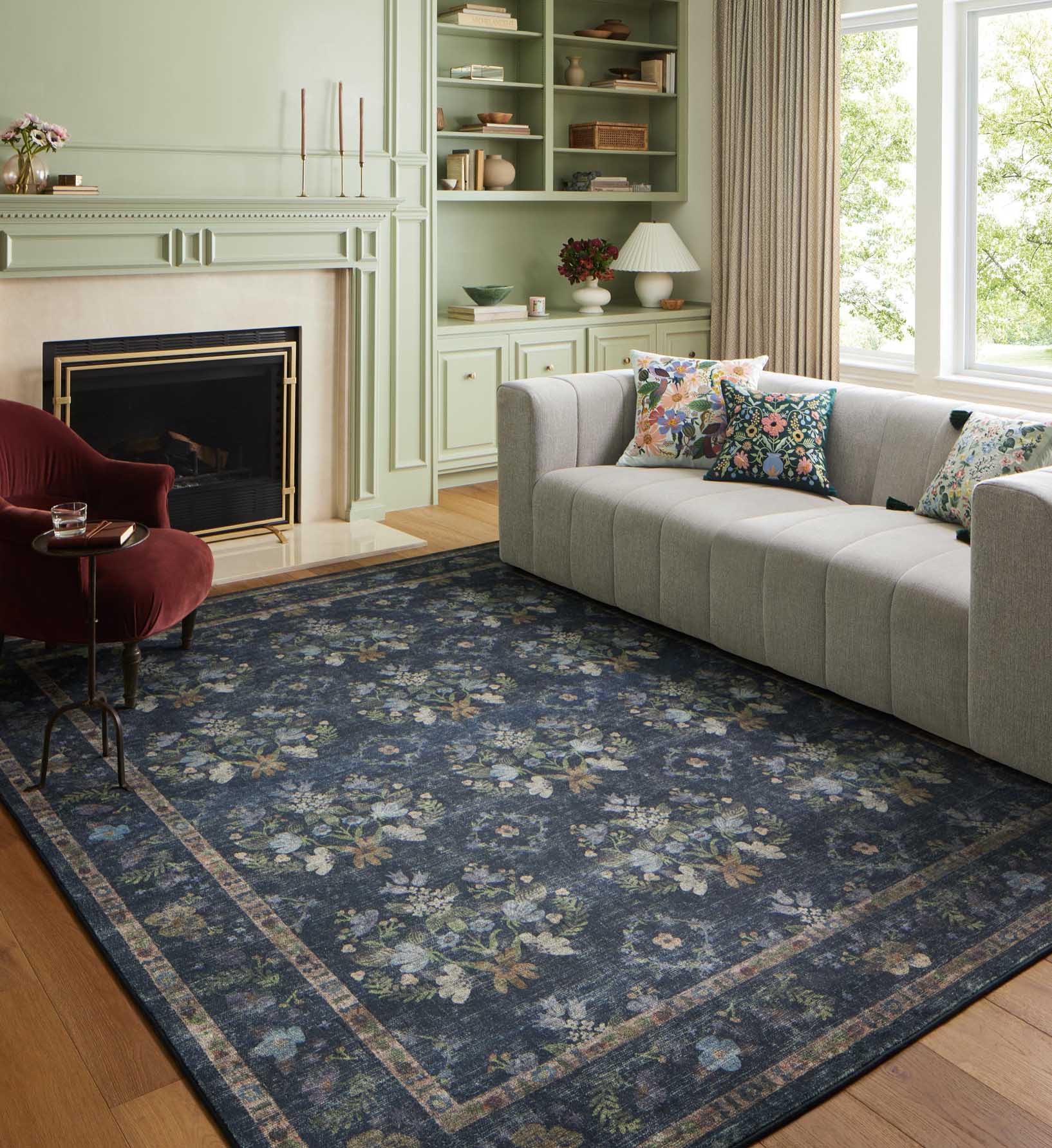 Courtyard Seville Printed Rug - Navy - Image 2
