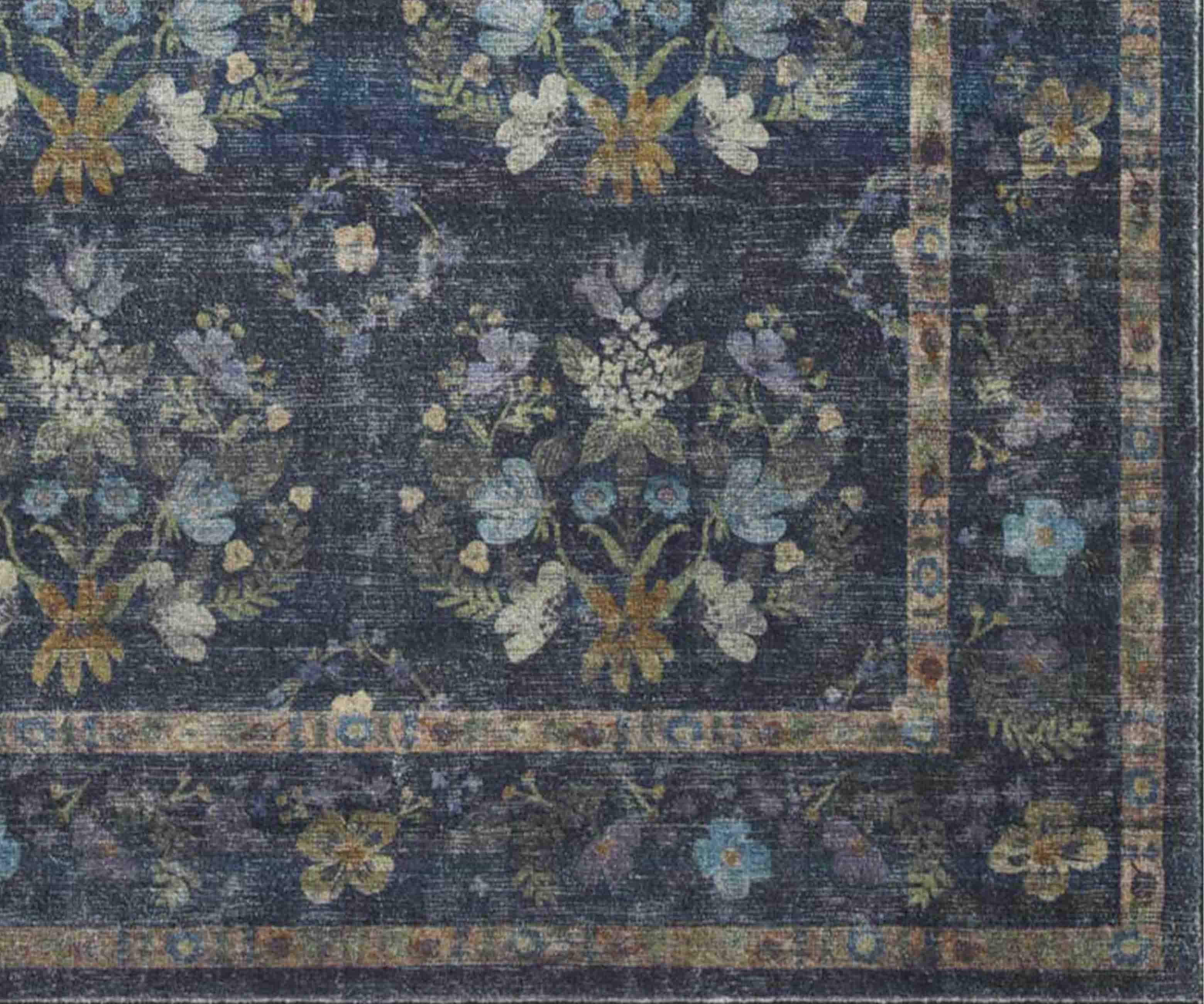 Courtyard Seville Printed Rug - Navy - Image 6