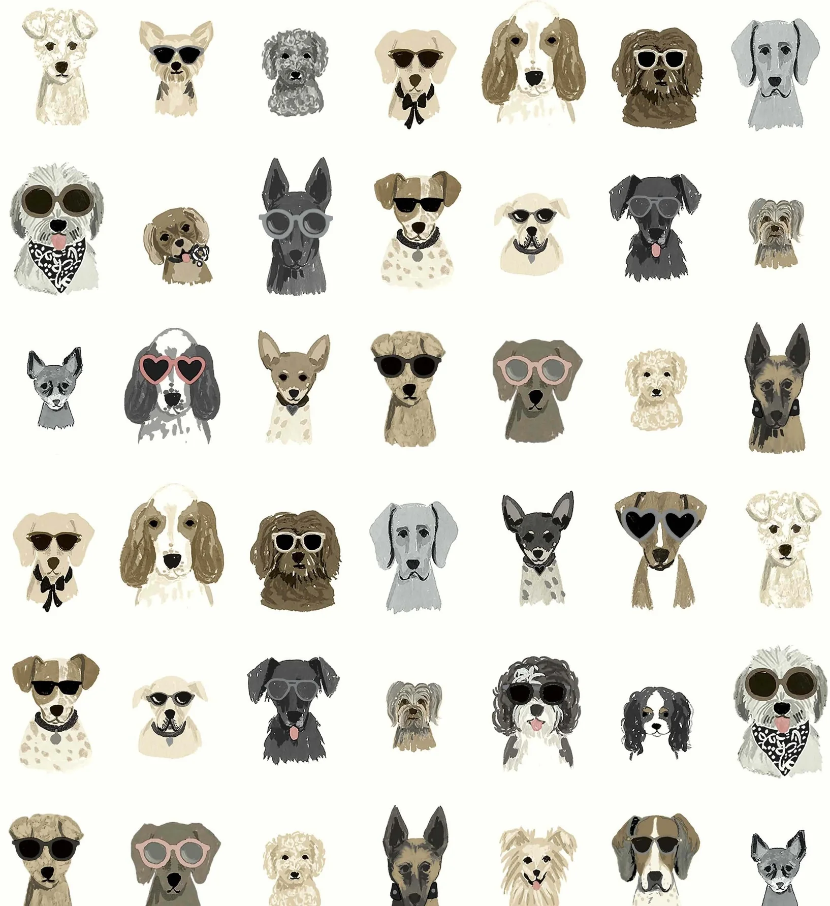 Dog Days Peel & Stick Wallpaper - Grey - Image 3